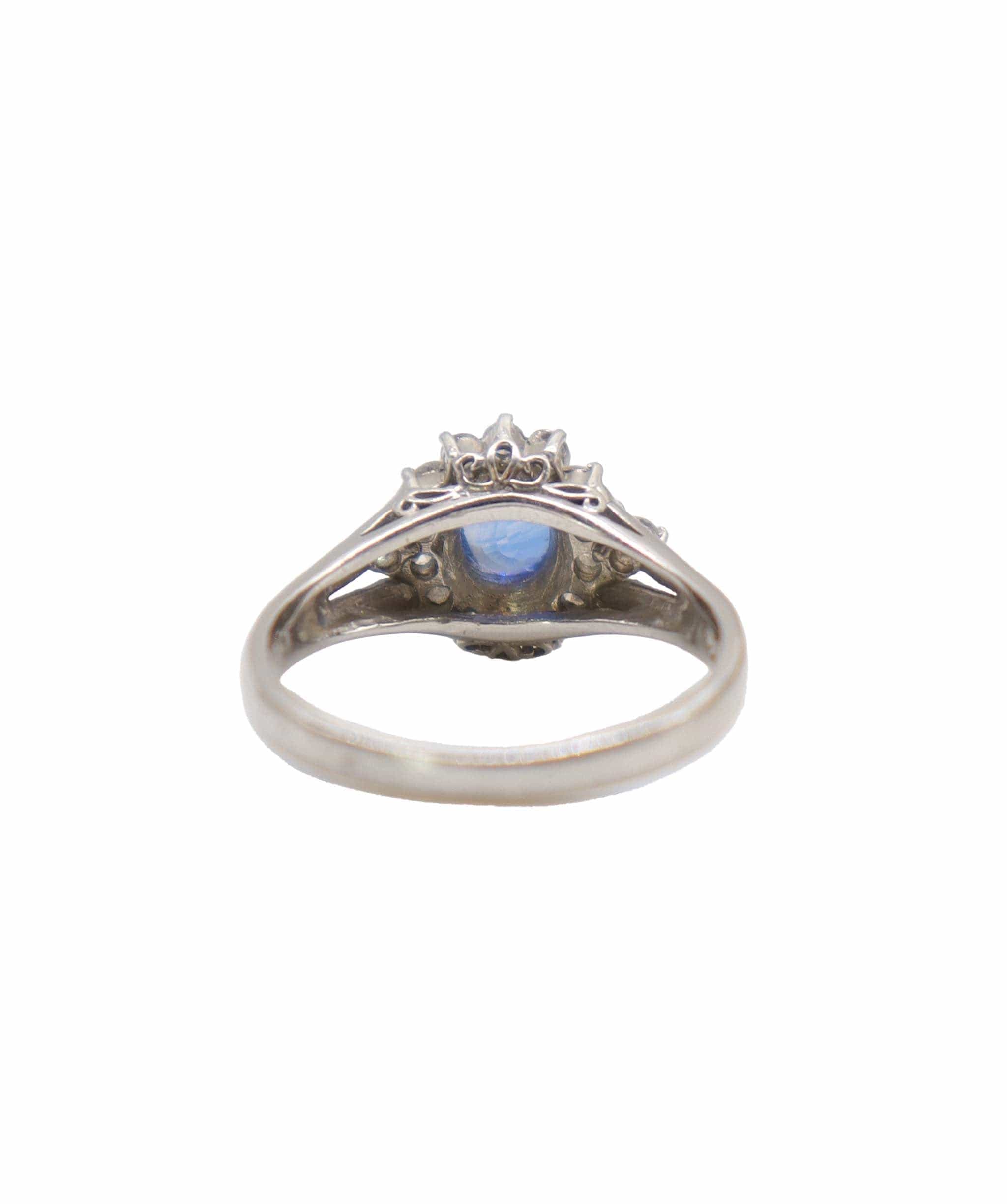 Luxury Promise 0.5ct sapphire 0.2ct diamond platinum size 52 ring DXBS4372