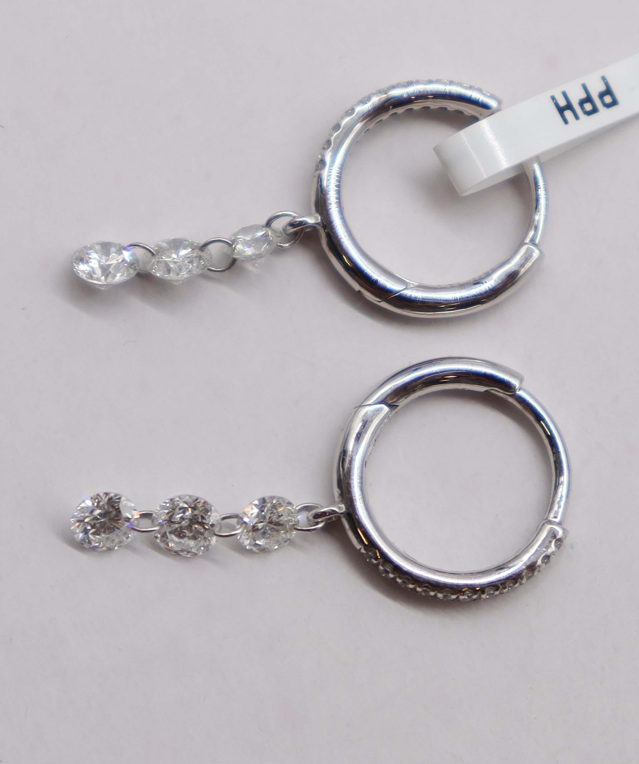 Luxury Promise 0.68ct SMALL DIAMONDS WHITE FULLCUT EARRINGS E7845