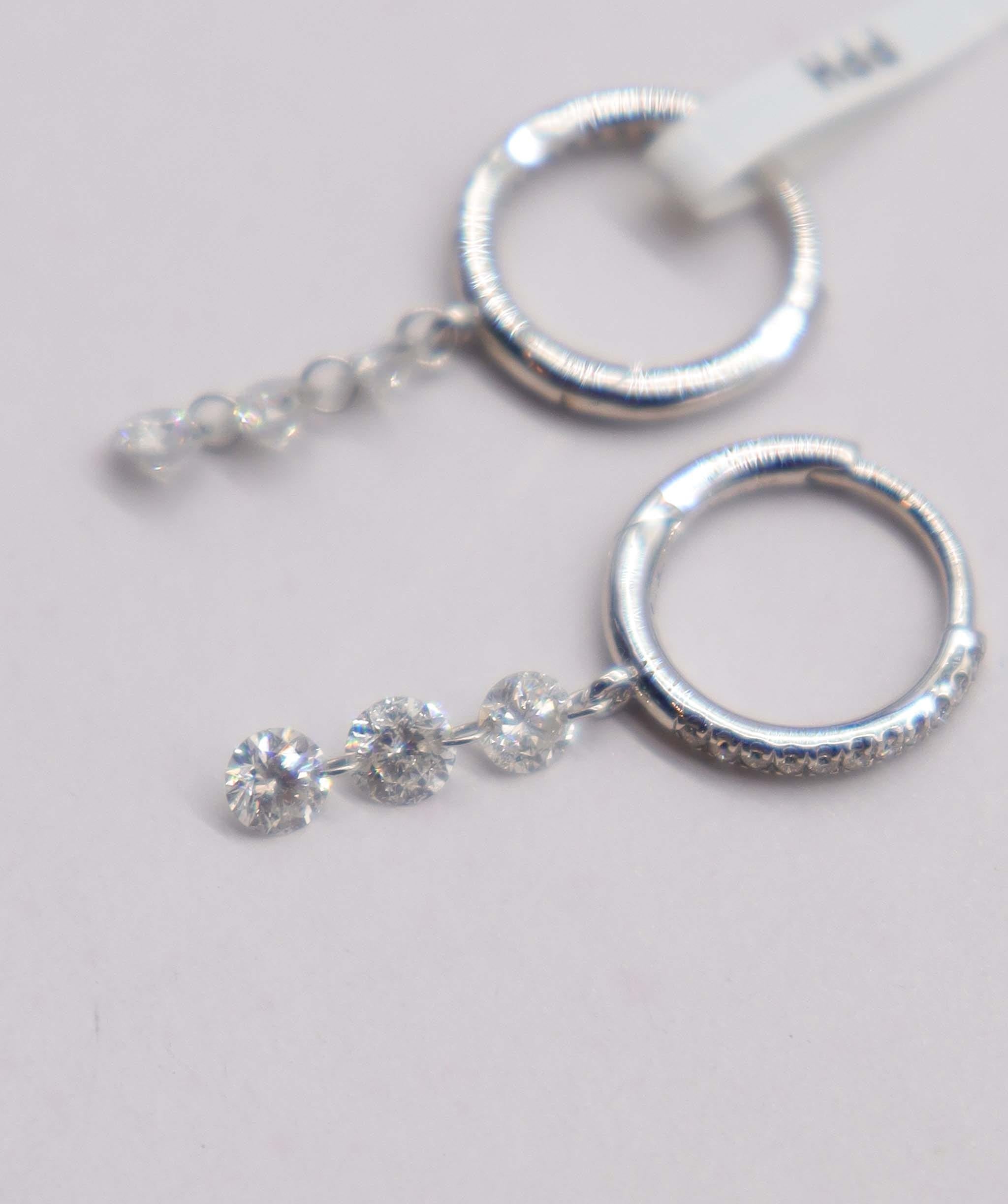Luxury Promise 0.68ct SMALL DIAMONDS WHITE FULLCUT EARRINGS E7845