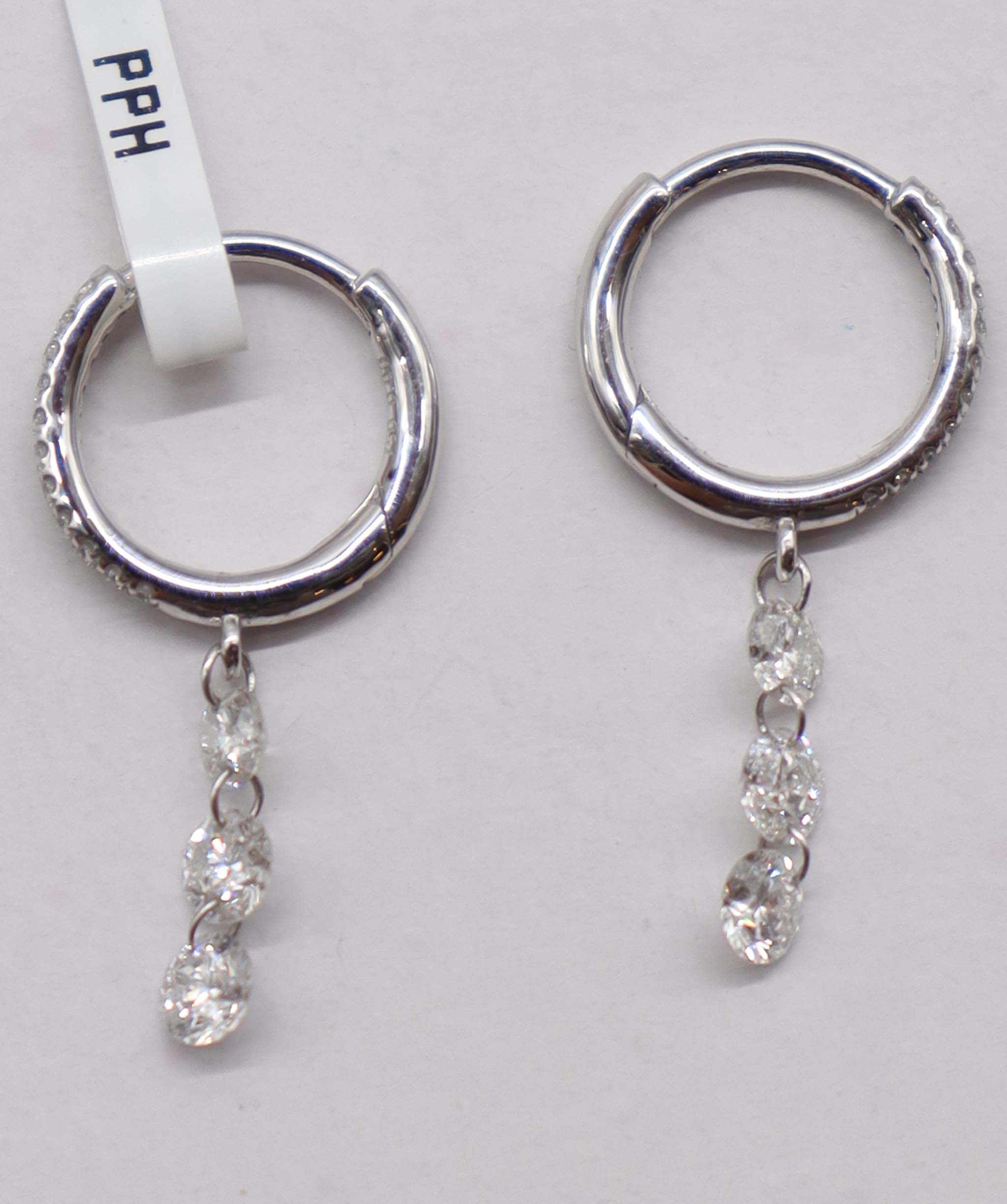 Luxury Promise 0.68ct SMALL DIAMONDS WHITE FULLCUT EARRINGS E7845