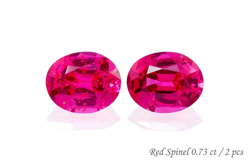 Luxury Promise 0.73ct Neon Pinkish Red Spinels PAIR RDC0414