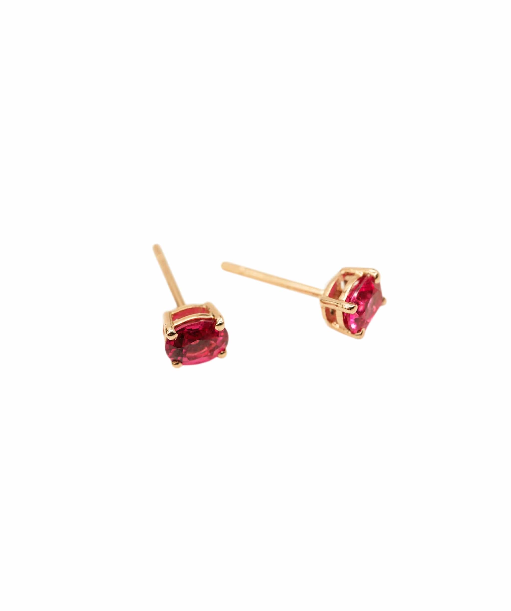 Luxury Promise 0.73ct Neon Pinkish Red Spinels RG studs RDC0414
