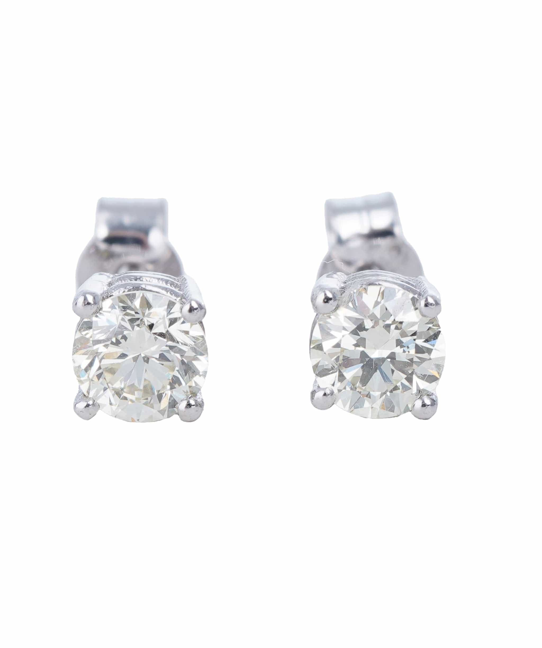 Luxury Promise 0.8 ct ROUND DIAMOND WHITE GOLD EARRINGS ANL-S21-6