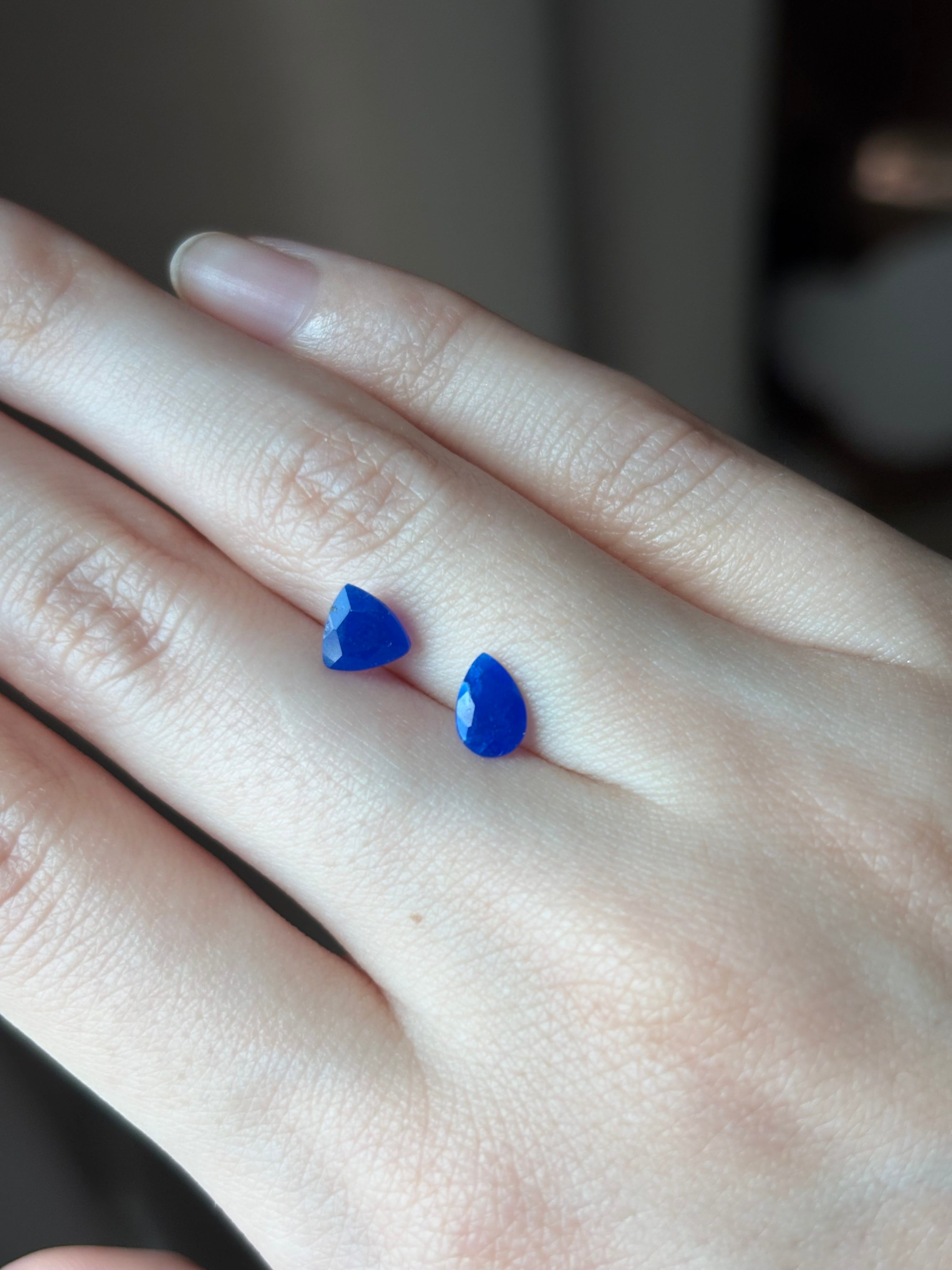 Luxury Promise 0.84ct Hauyne Trillion/Pear Moi et Toi DXBCS4525