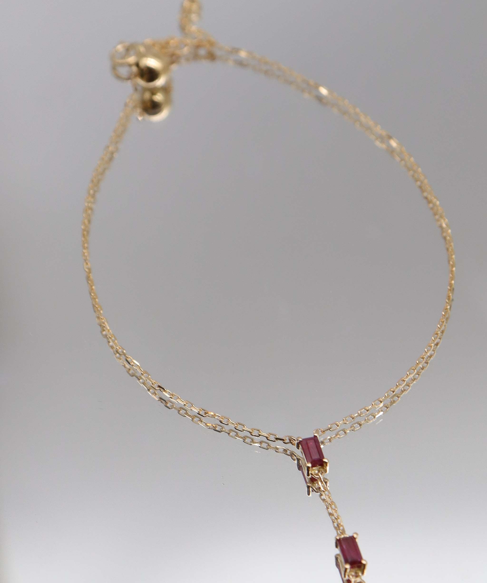 Luxury Promise 0.93ct Ruby Baguette YG Handchain DXBS5632
