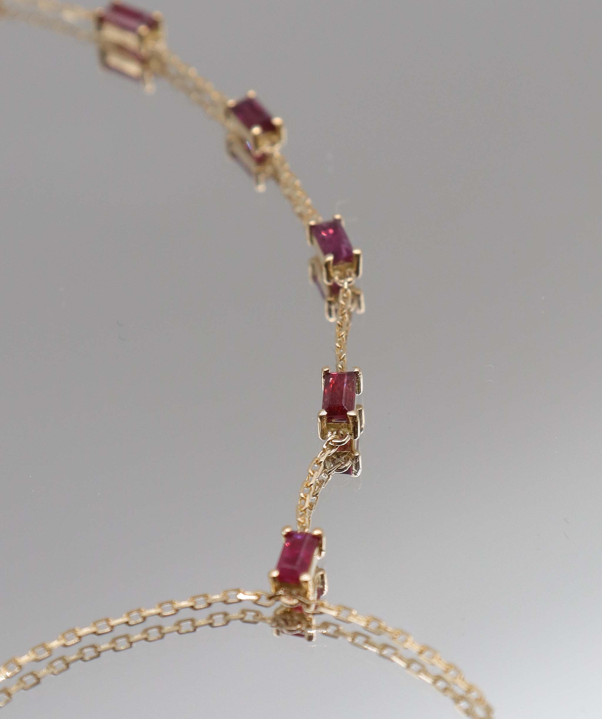 Luxury Promise 0.93ct Ruby Baguette YG Handchain DXBS5632