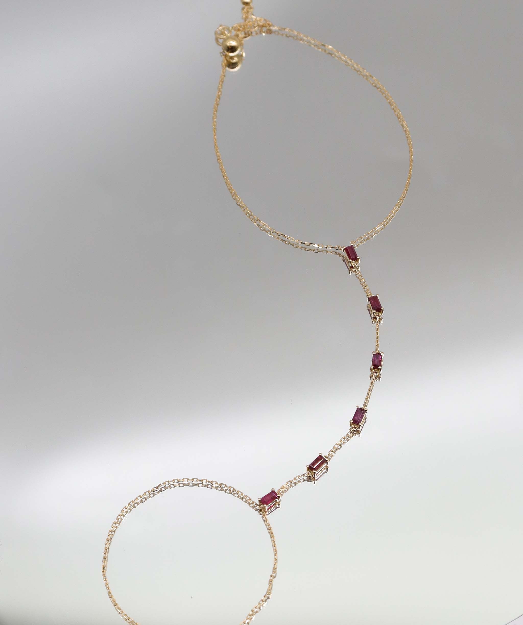 Luxury Promise 0.93ct Ruby Baguette YG Handchain DXBS5632