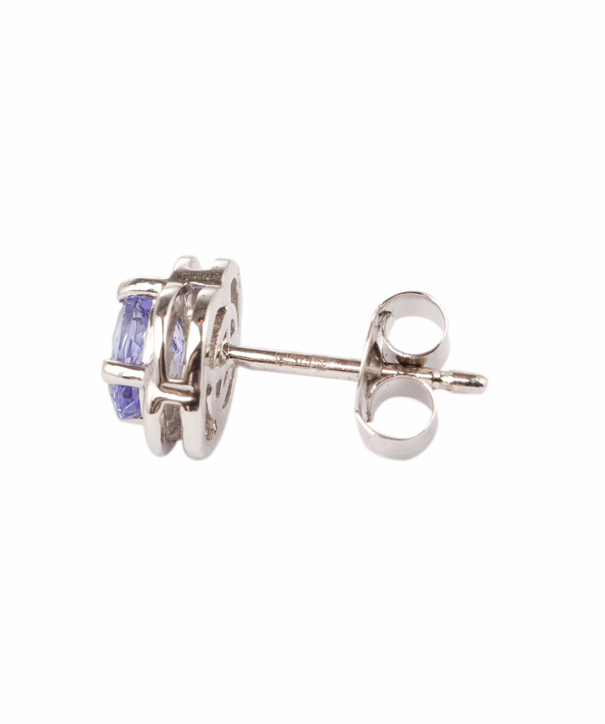 Luxury Promise 0.98ct Tanzanite 10k White Gold Push & Post Earrings - 1.93g ANC2067