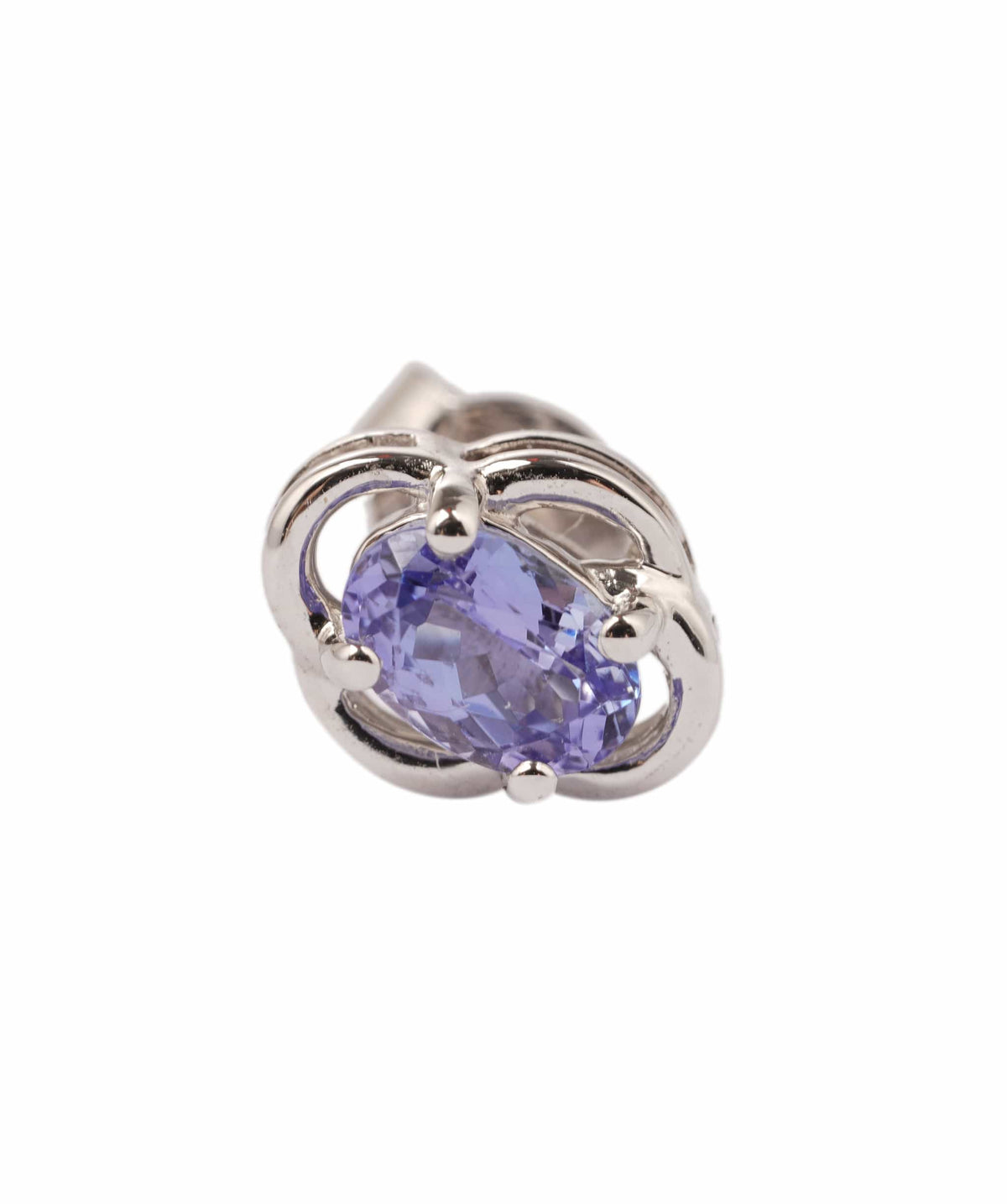 Luxury Promise 0.98ct Tanzanite 10k White Gold Push & Post Earrings - 1.93g ANC2067