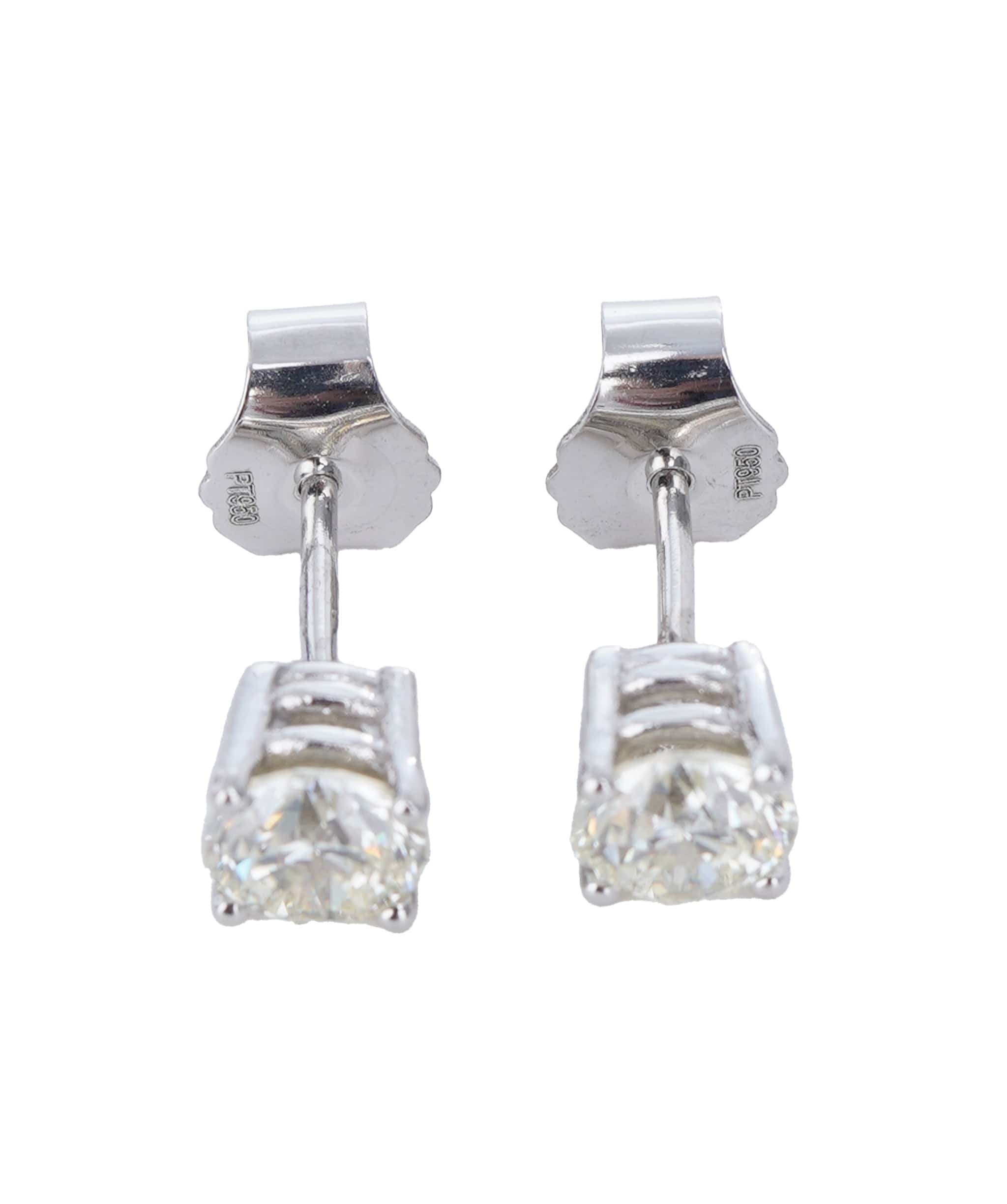 Luxury Promise 1.01 ct ROUND DIAMOND PLATINUM EARRINGS ANL-S21-2