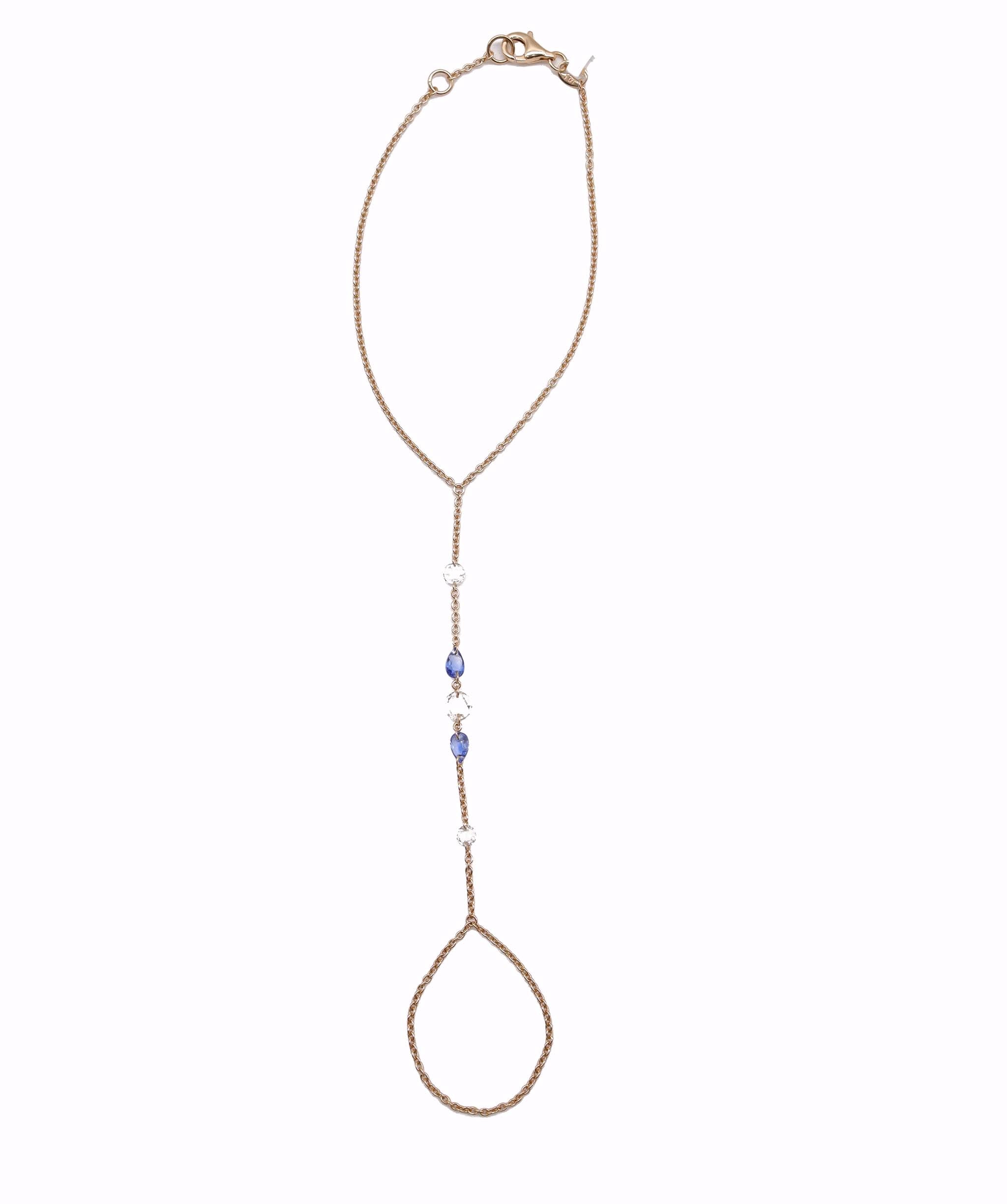 Luxury Promise 1.01ct WHITE ROSECUT BLUE SAPPHIRE PEAR RSS (H)