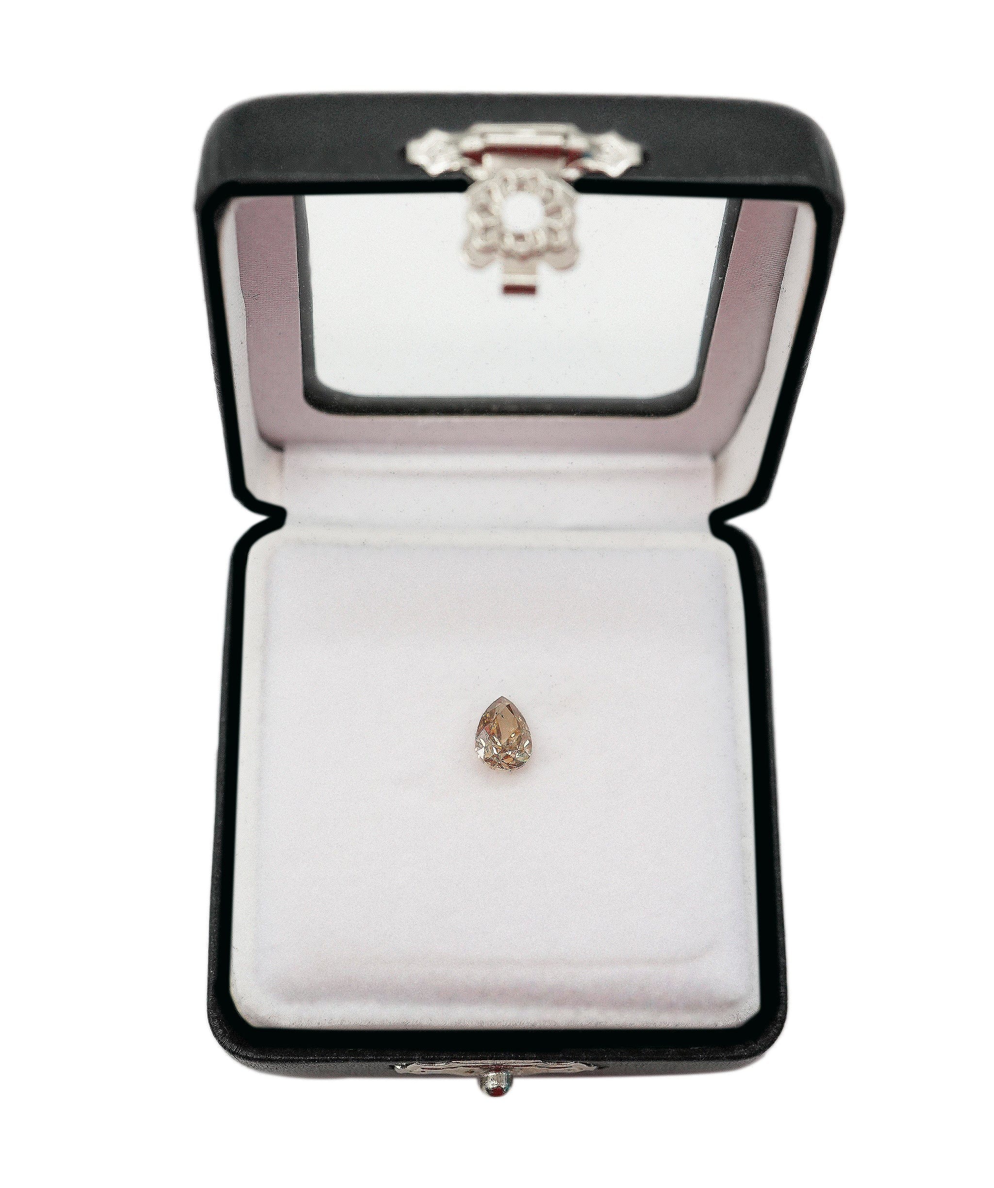 Luxury Promise 1.02ct Dark Orange PEAR SHAPE DIAMOND  DBXN0038