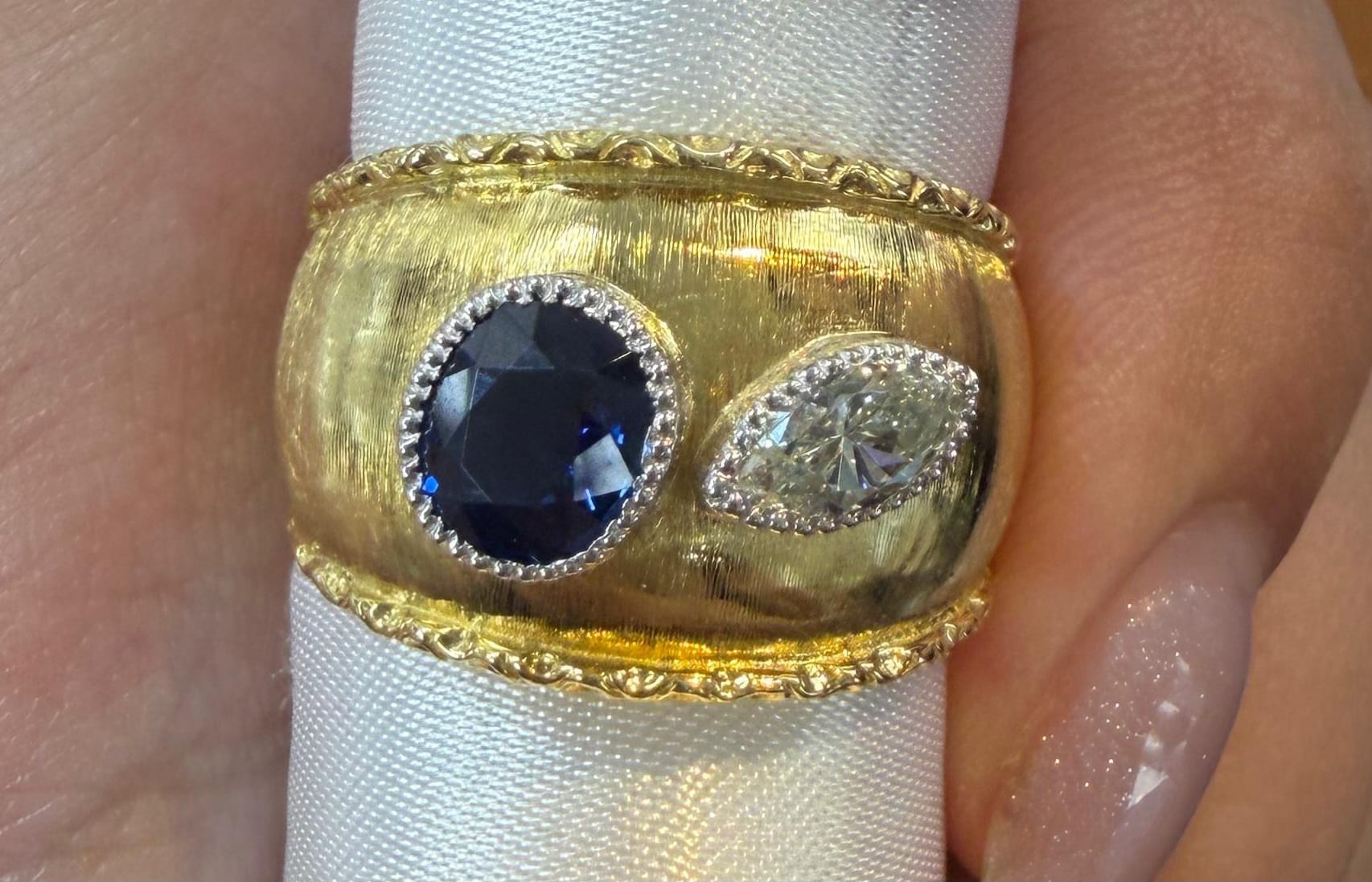 Luxury Promise 1.04ct Sapphire with D0.40ct in K/P 9.0g / JW0518 JJC1150
