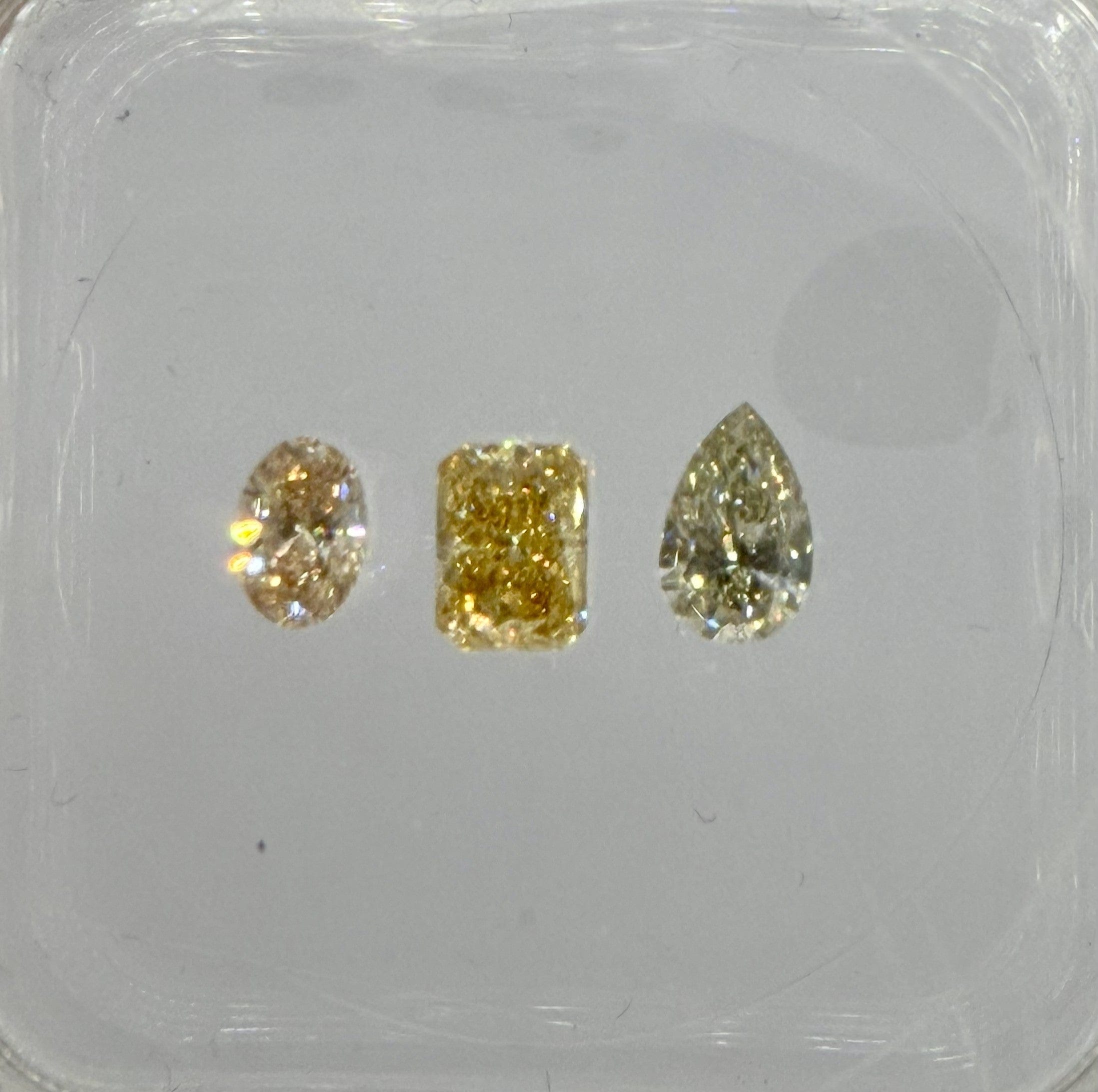 Luxury Promise 1.06crt Grey-orange-pink   mix Pear/radiant/oval ring Diamond ANC1435