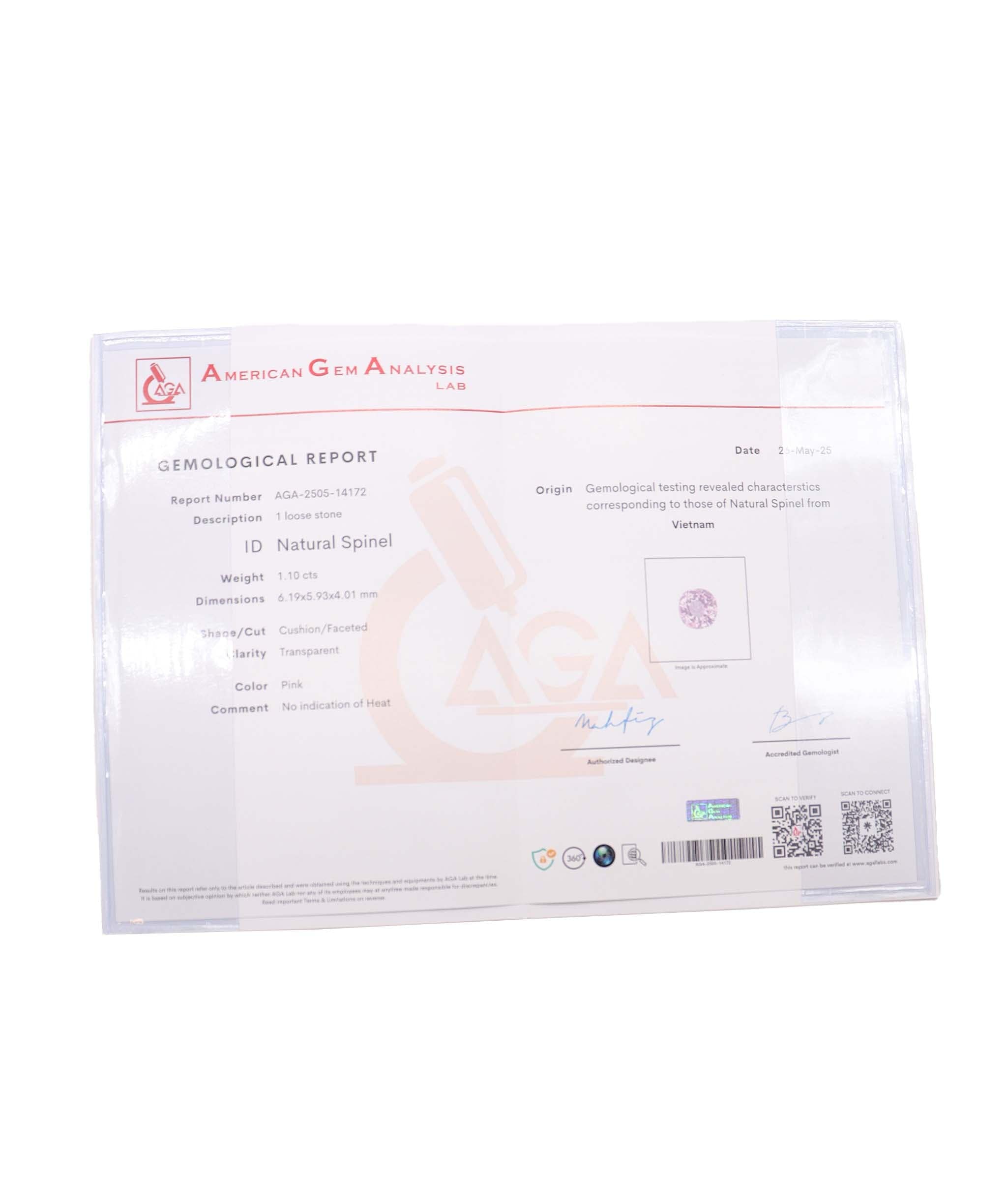 Luxury Promise 1.10cts pink spinel RDC0745