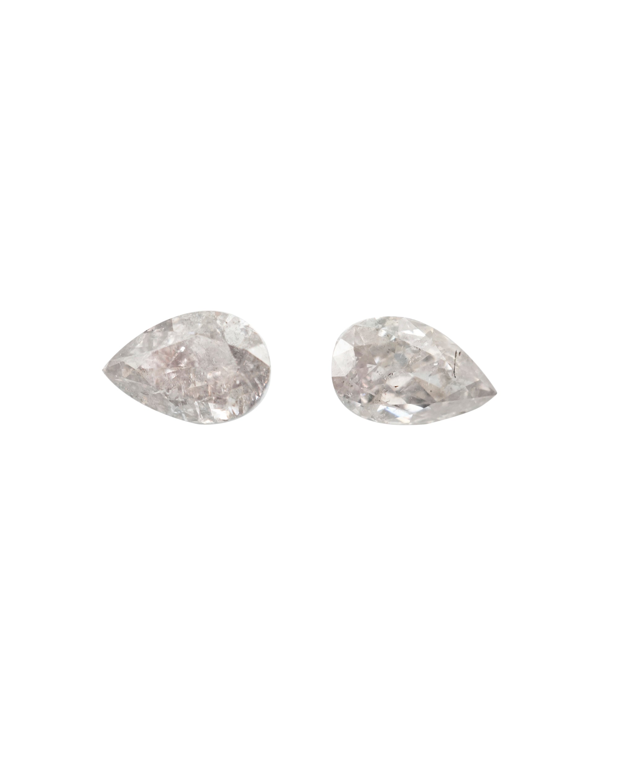 Luxury Promise 1.12ct  GREY PINK PEARSHAPE DIAMOND DUO DBXN0549
