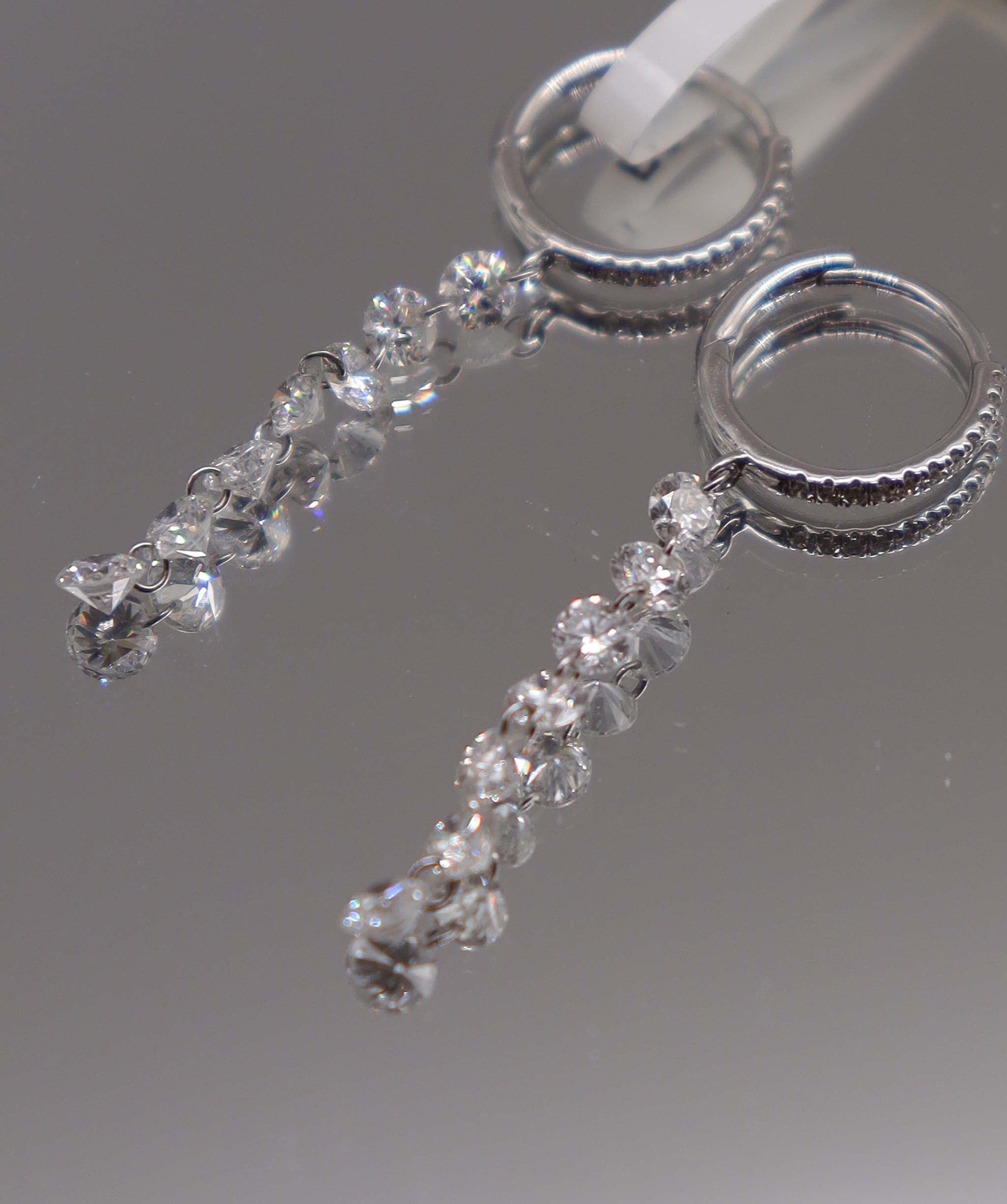 Luxury Promise 1.26ct Rose Cut Diamond Earrings White Gold E7023