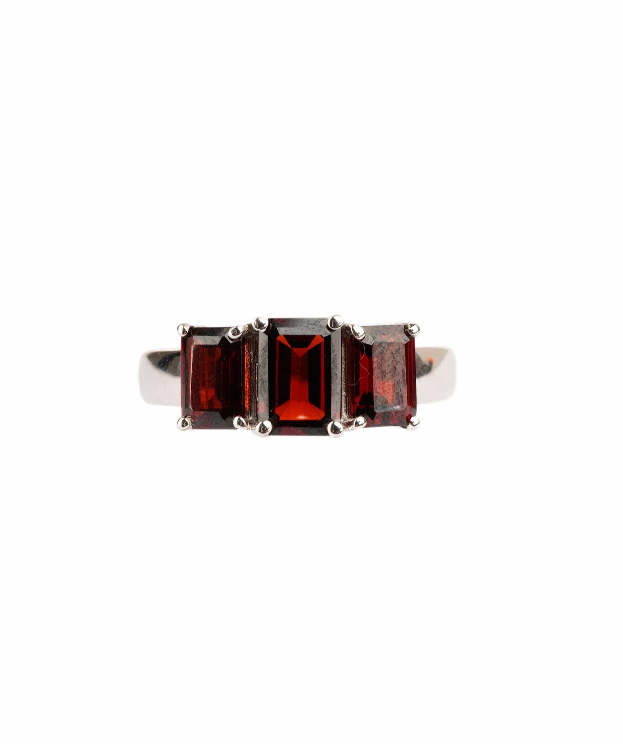 Luxury Promise 1.2ct Red garnet 925 Silver White Ring Size 54 ALC3107