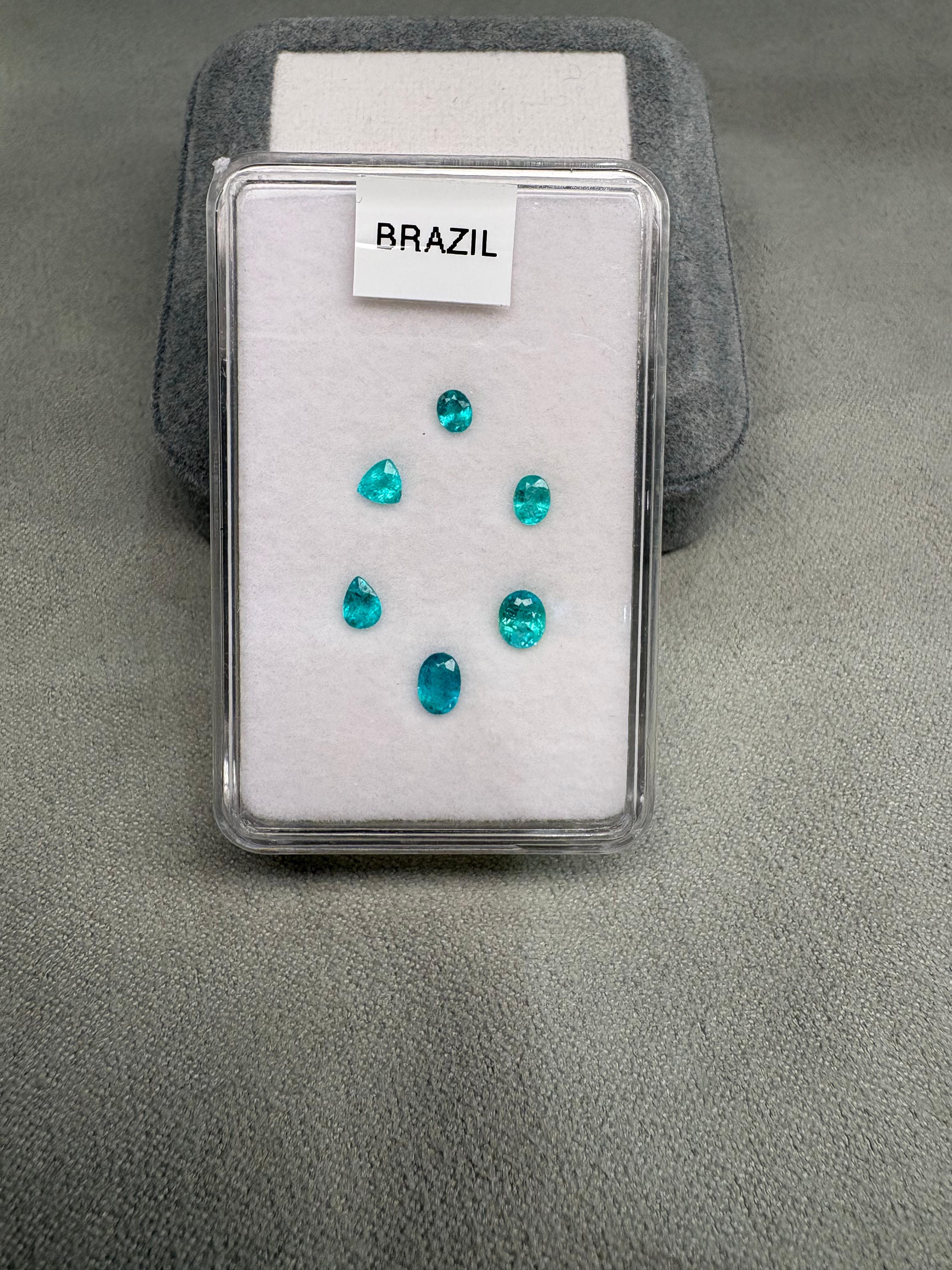 Luxury Promise 1.3ct Brazil Paraiba Cuts (P-125) Set of 6 DXBCD2001