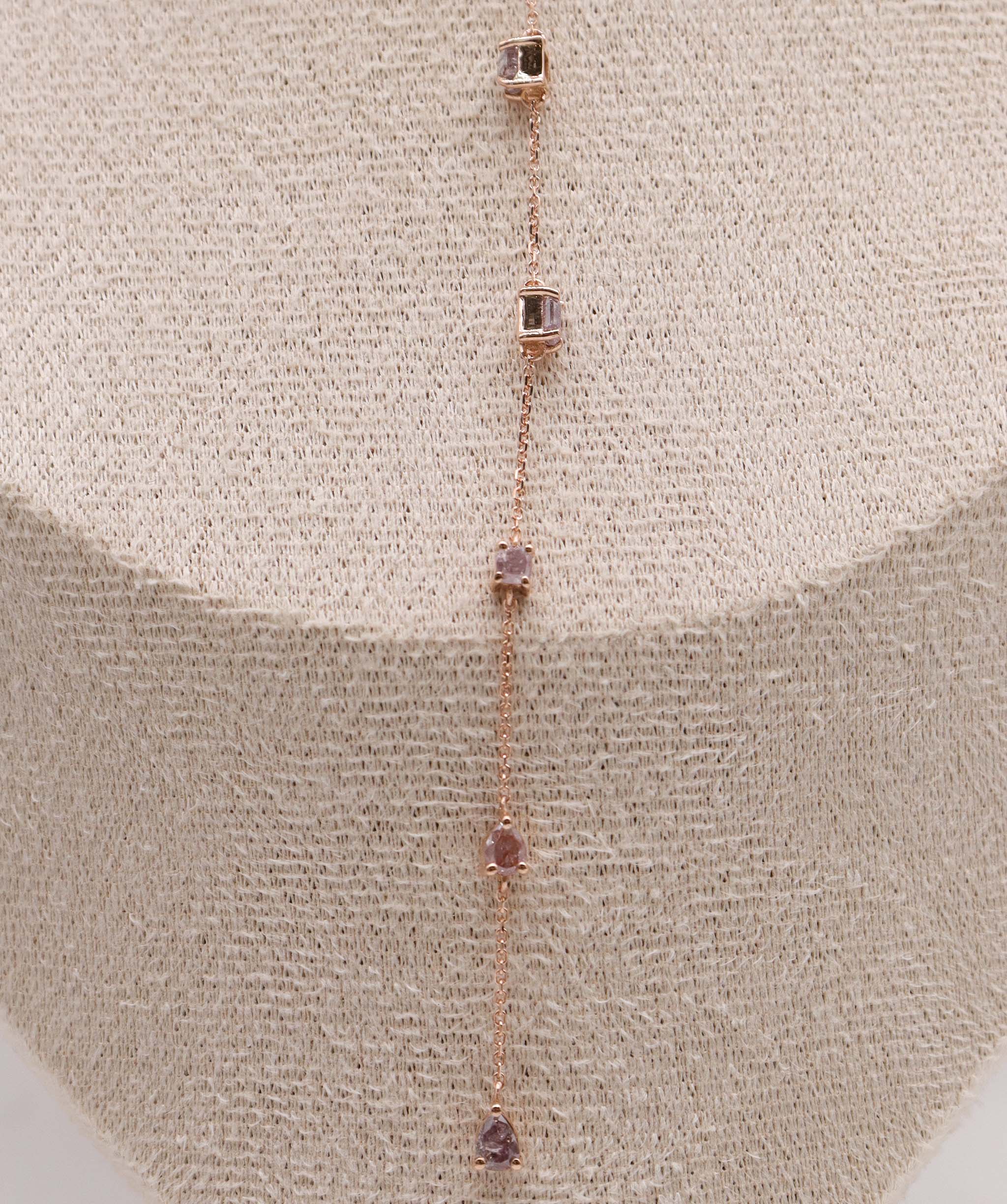 Luxury Promise 1.49ct Pink Diamond RG Lariat Necklace DXBS5619
