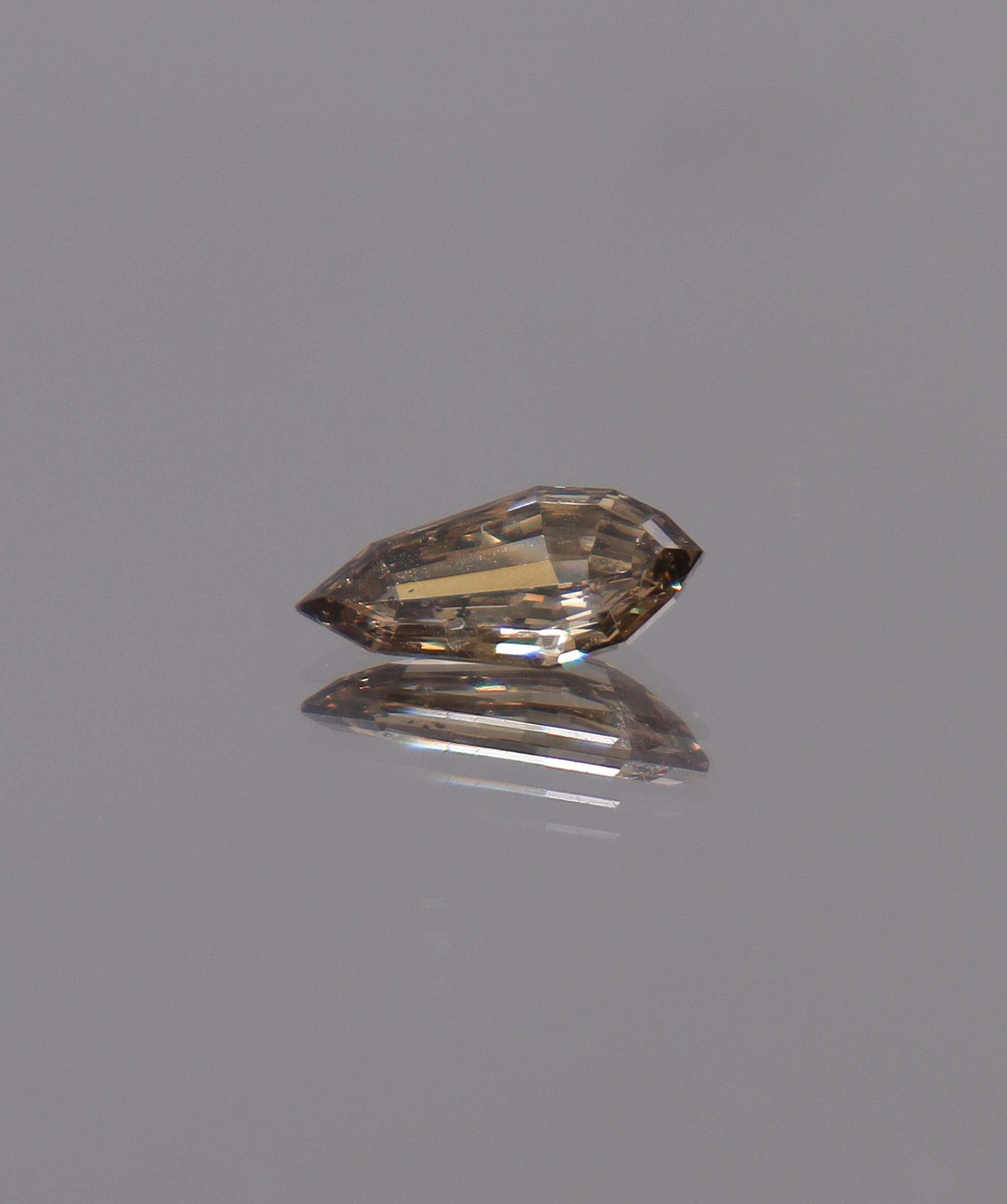 Luxury Promise 1.4CT COGNAC ANTIQUE PEARSHAPE DIAMOND DXBN0480