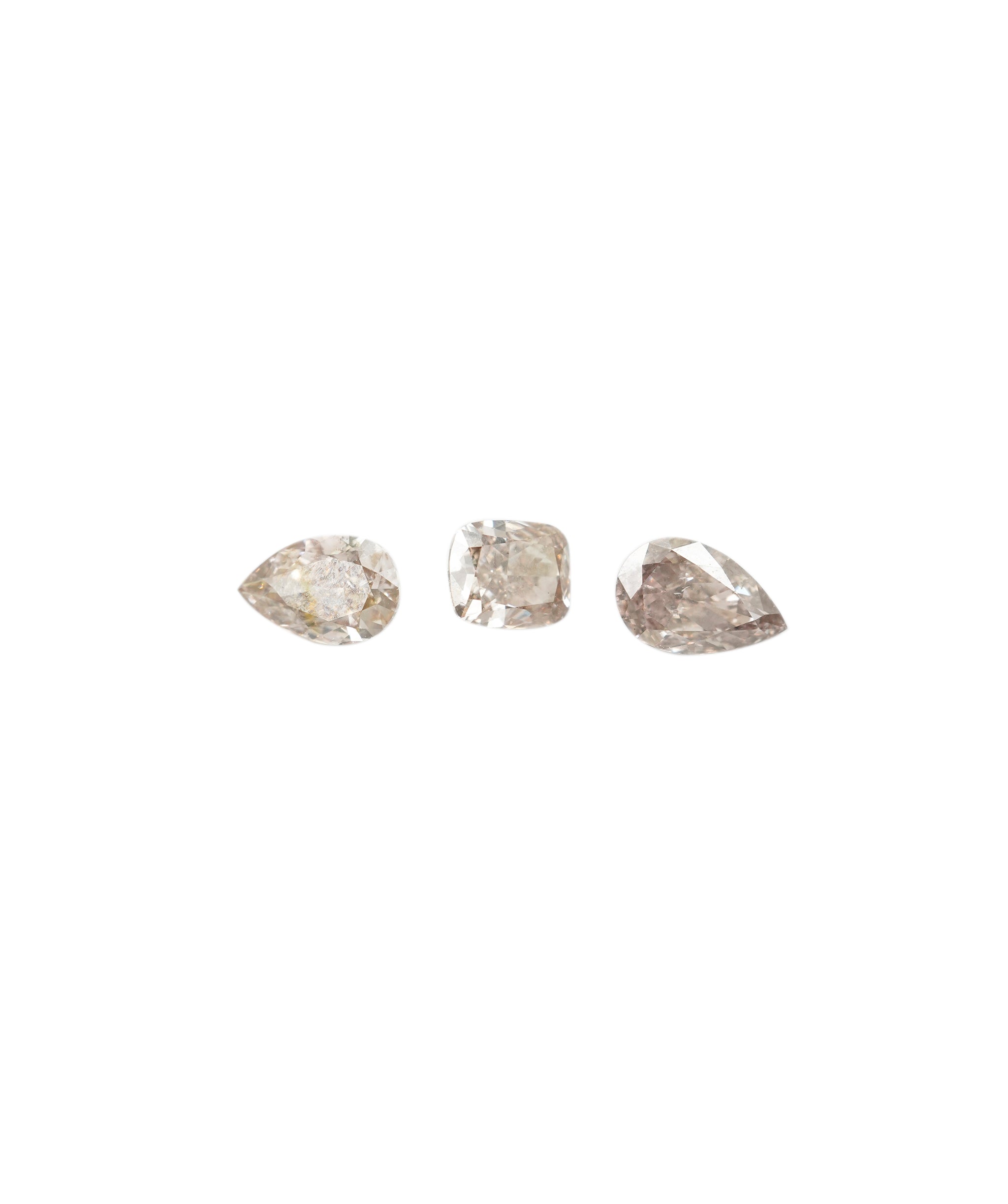 Luxury Promise 1.55ct SI1 VELVET PINK  2PEAR+RAD DIAMOND TRIO DBXN0551