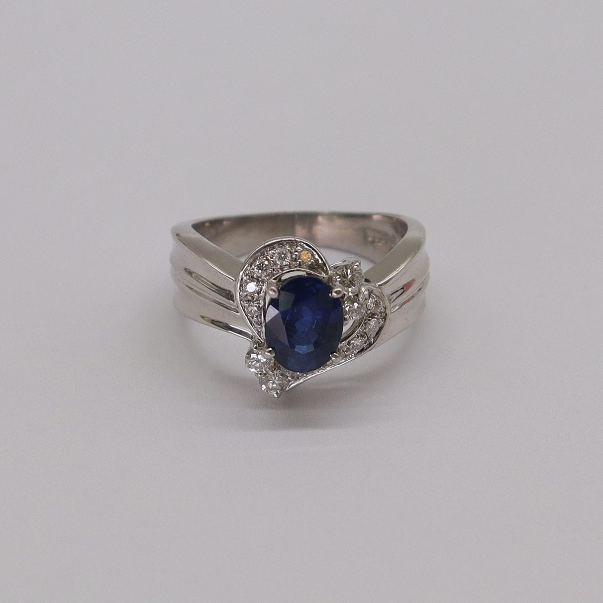 Luxury Promise 1.60ct Blue Sapphire 0.33ct Diamond Platinum Ring Size 6.5 DXBS5577