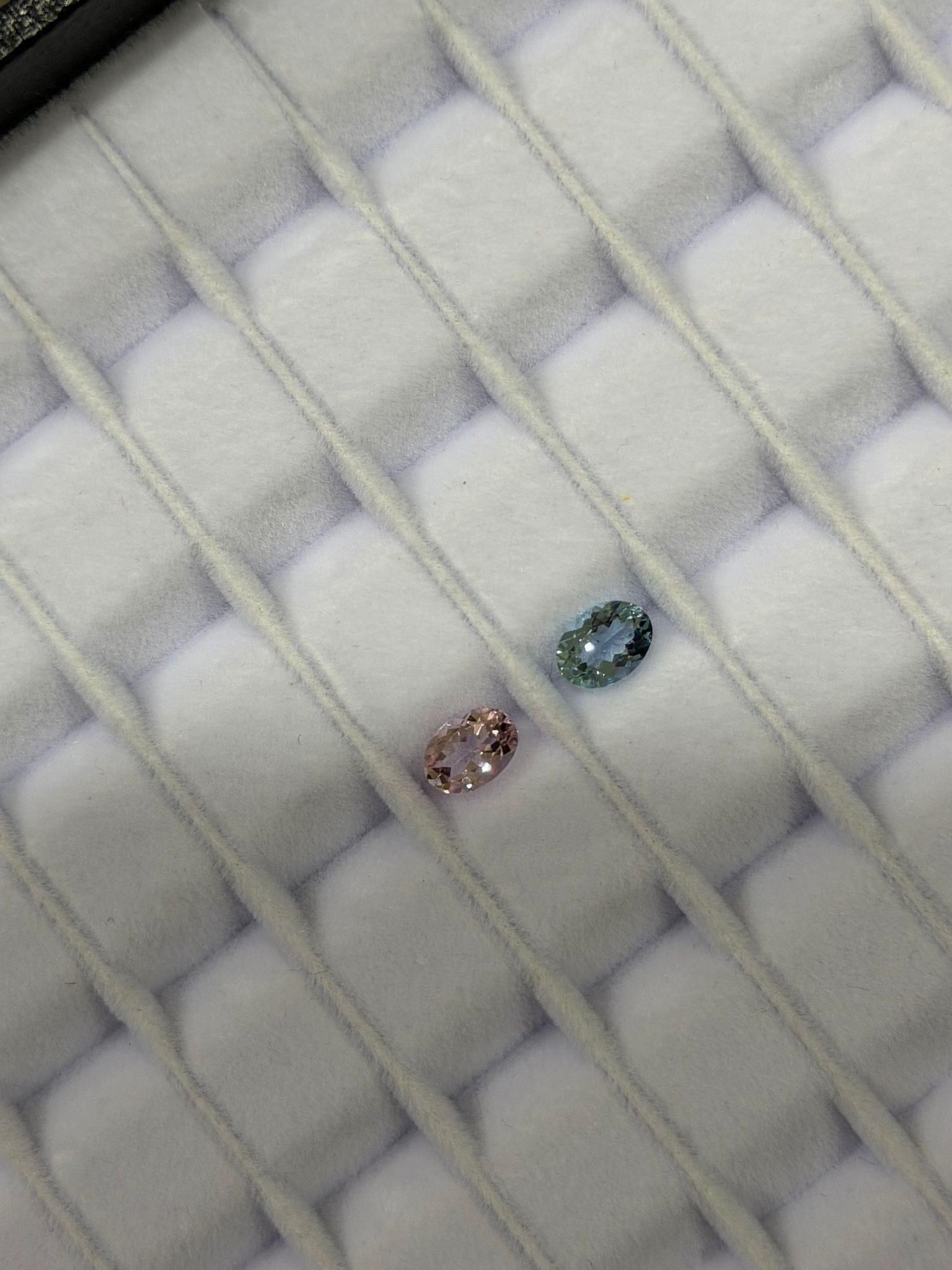 Luxury Promise 1.61ct aqua & morganite pair ovals DXBCS2474