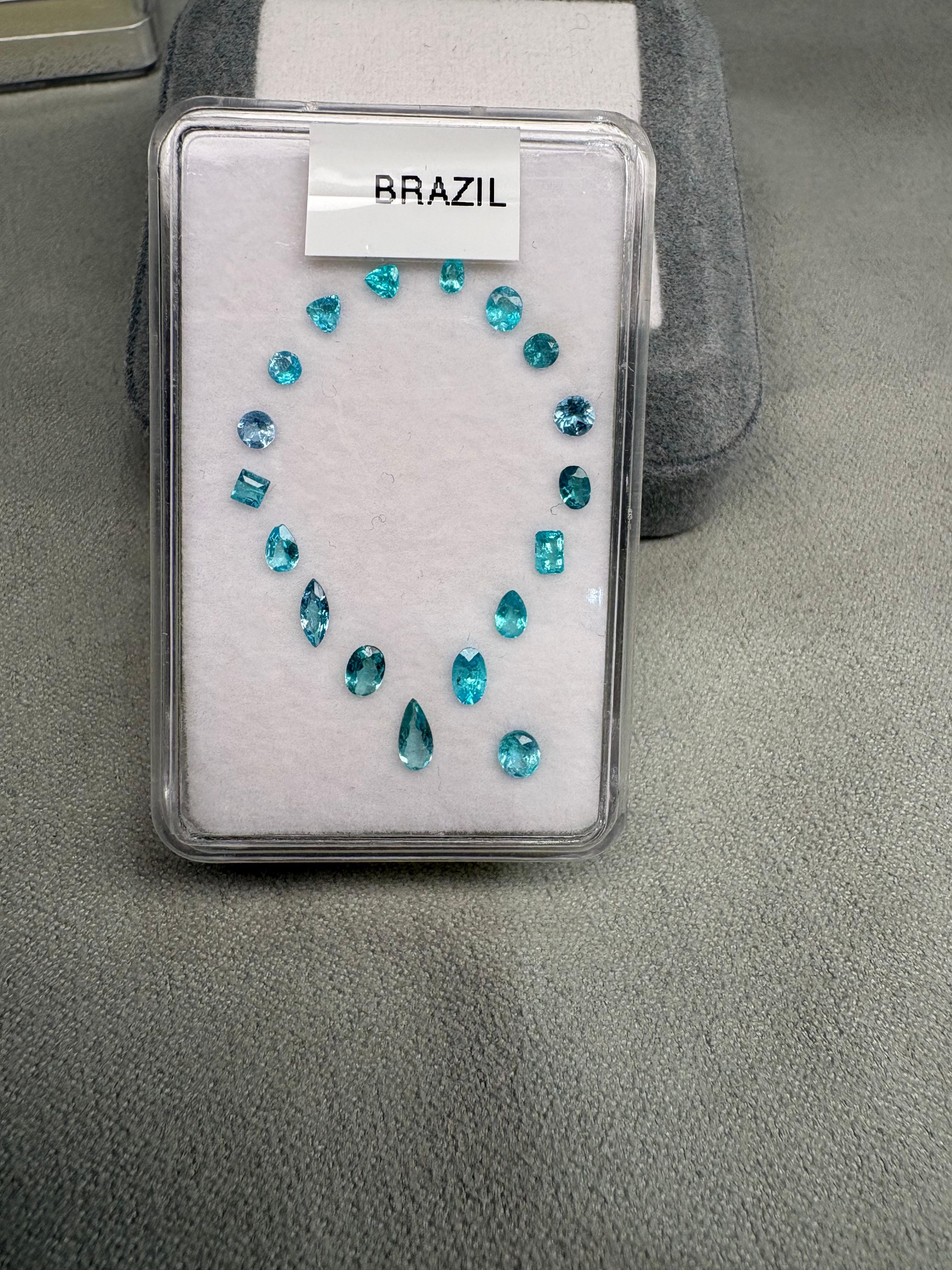 Luxury Promise 1.66ct Brazil Paraiba Cuts (P-126) Set of 18 DXBCD2002
