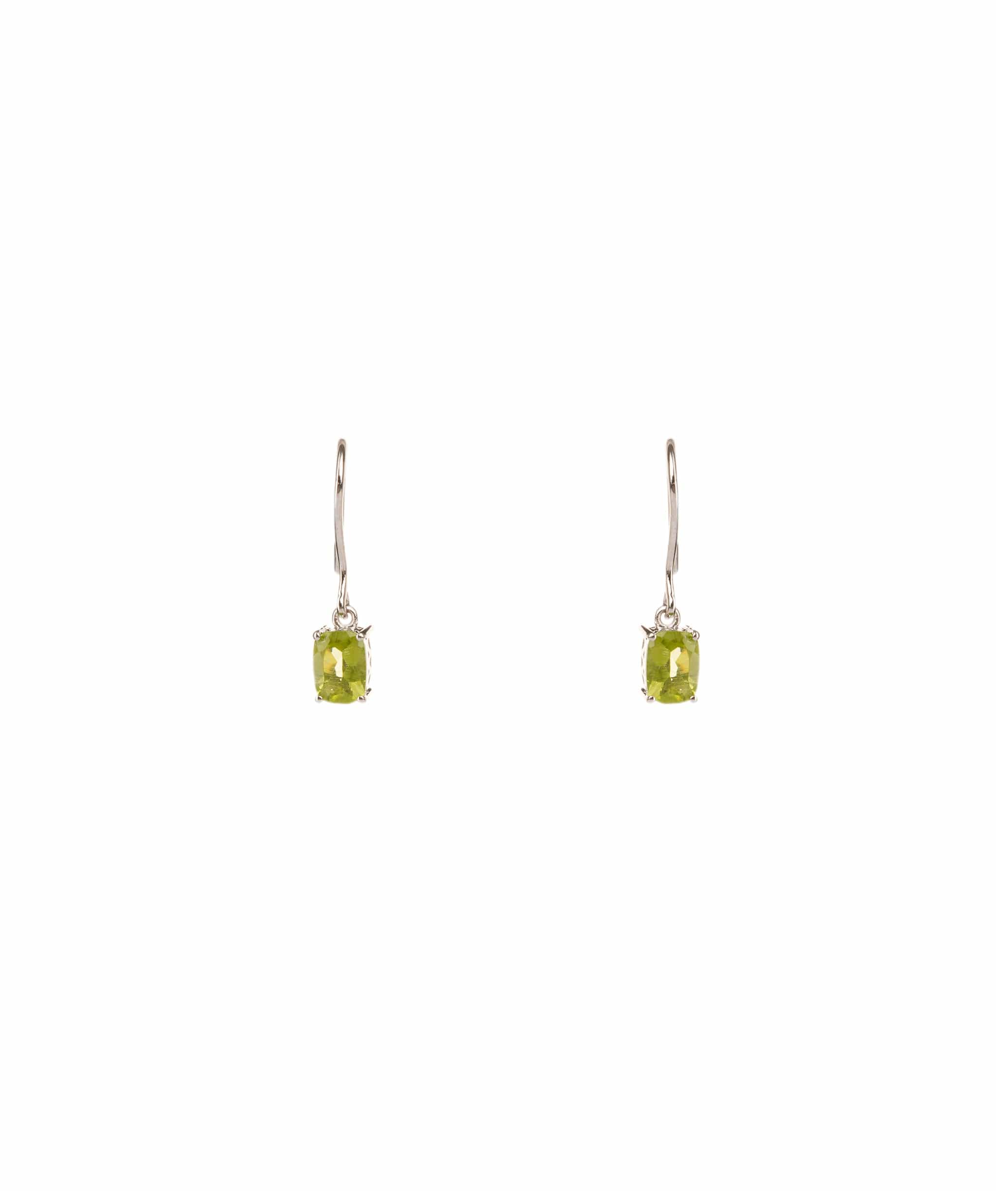 Luxury Promise 1.66ct Peridot 925 Silver White Ear Wire Earrings ALC3068