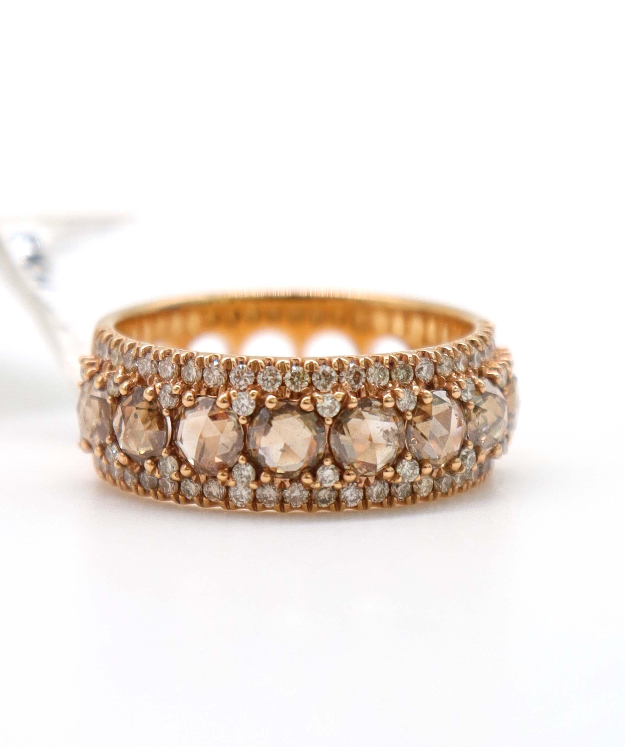 Luxury Promise 1.81ct LB SD BROWN  ROSECUT RING R2893