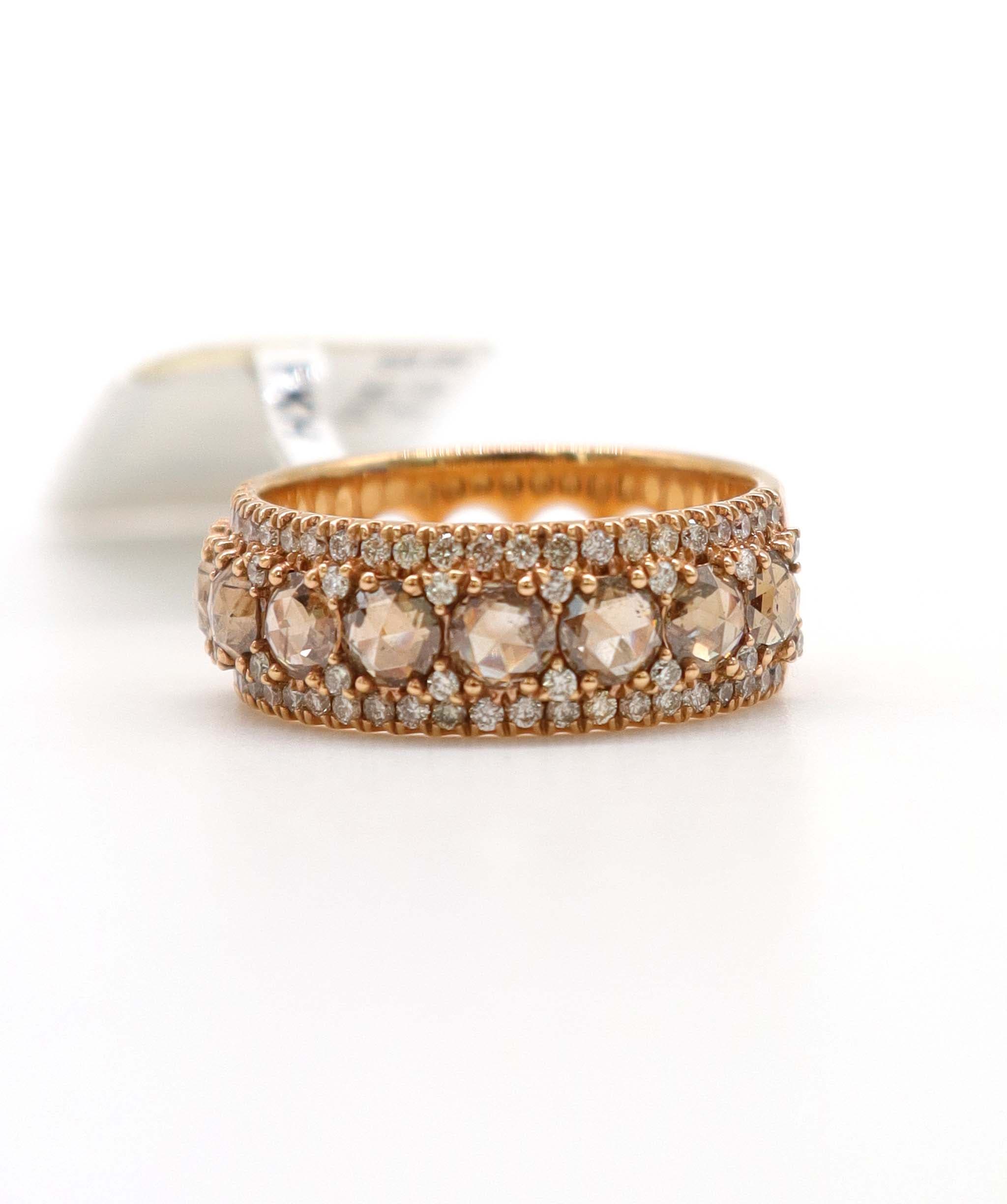 Luxury Promise 1.81ct LB SD BROWN  ROSECUT RING R2893