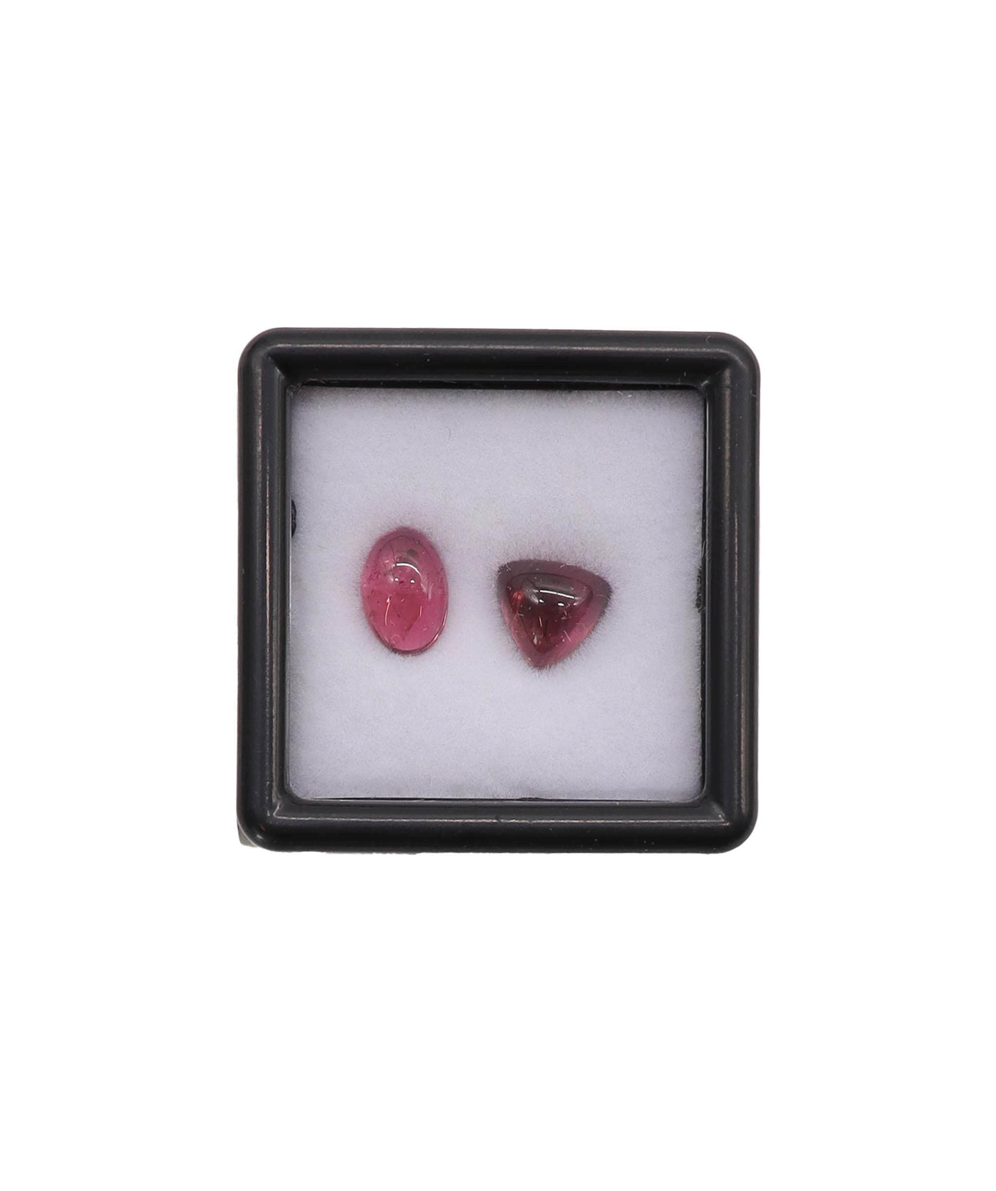 Luxury Promise 1.83ct Moi et Toi Tourmaline Set: Orangey-pink Trillion & Pink Oval RDC0794