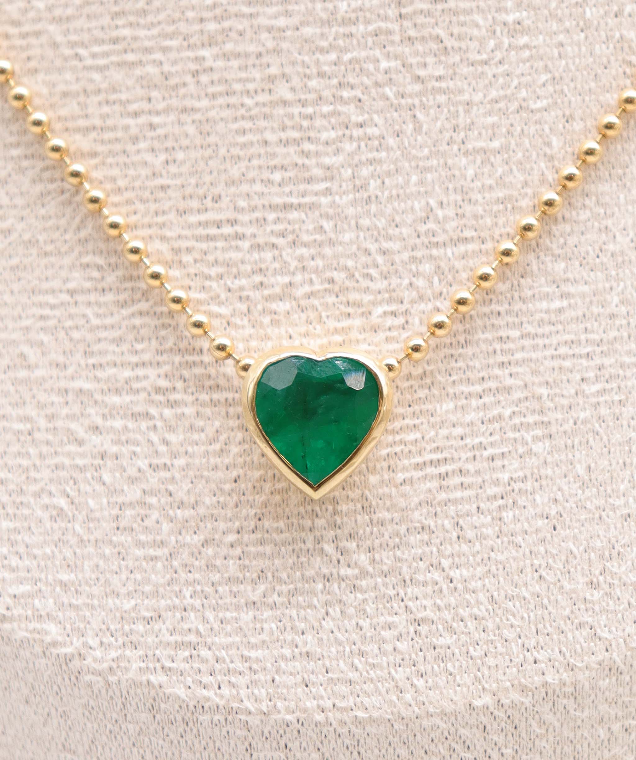 Luxury Promise 1.89ct Emerald Heart Necklace ASC6894