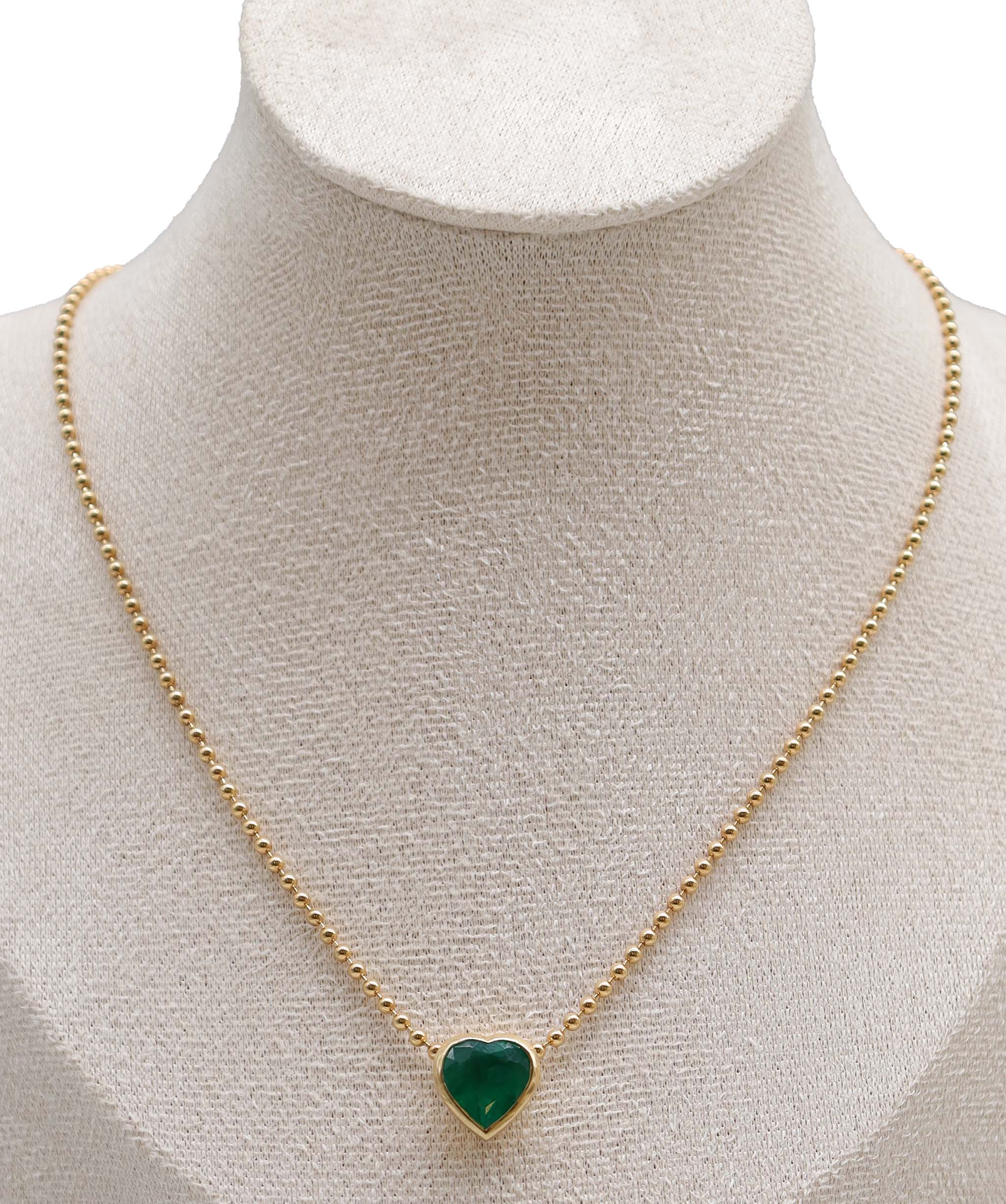 Luxury Promise 1.89ct Emerald Heart Necklace ASC6894