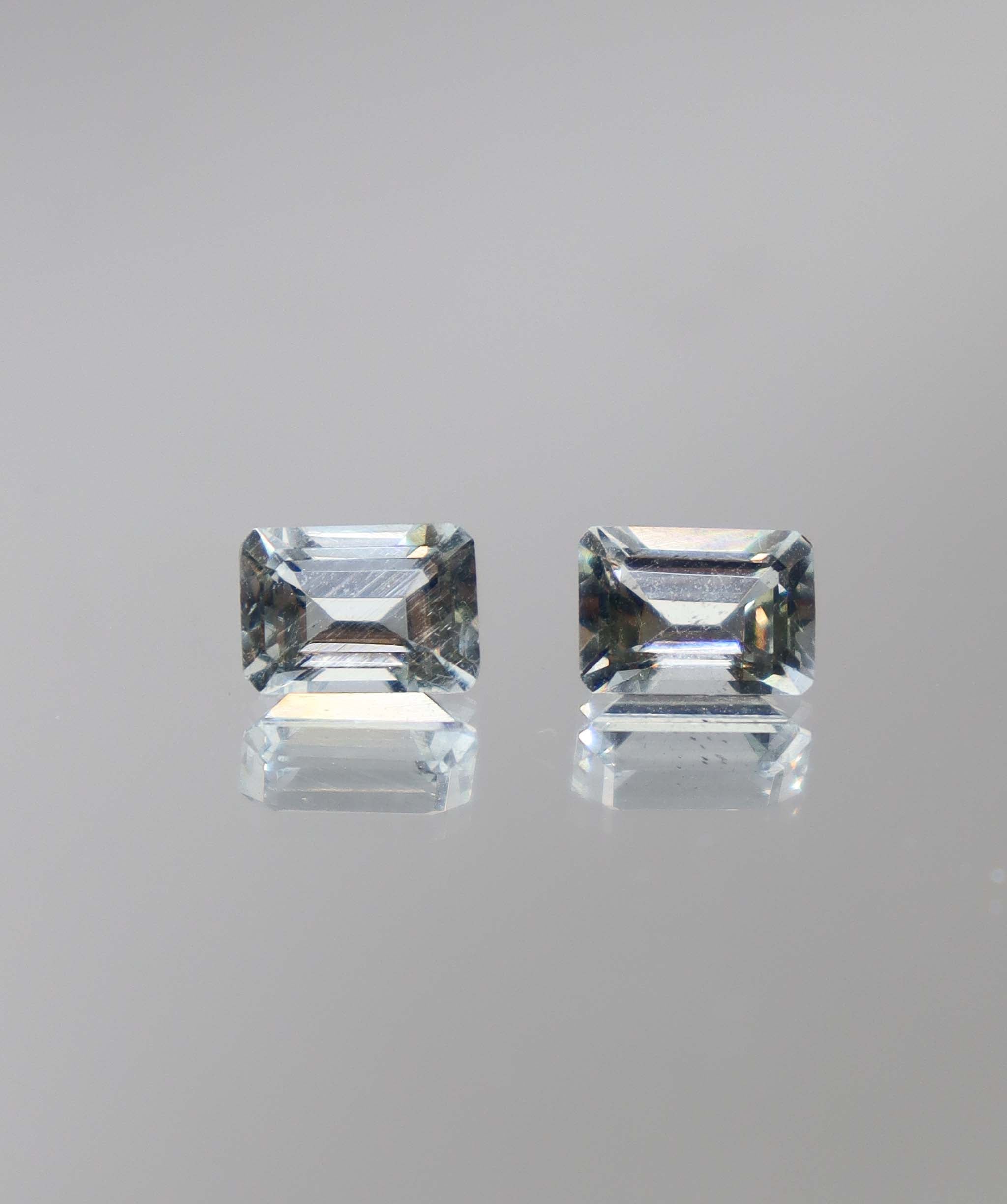 Luxury Promise 1.92ct Aquamarine Emerald pair DXBCS2230