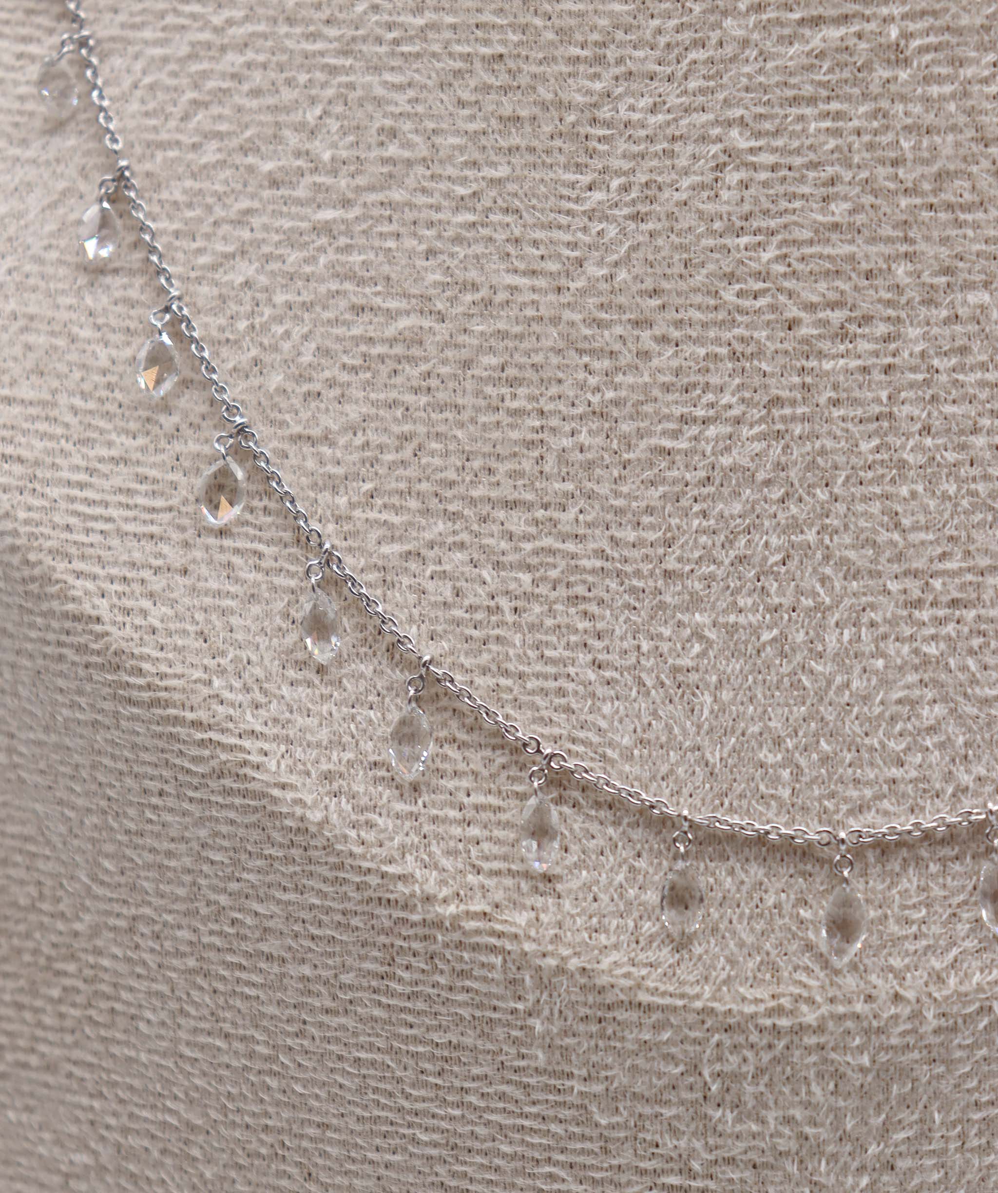 Luxury Promise 1.97ct WHITE  MQ ROSECUT NECKLACE C9653