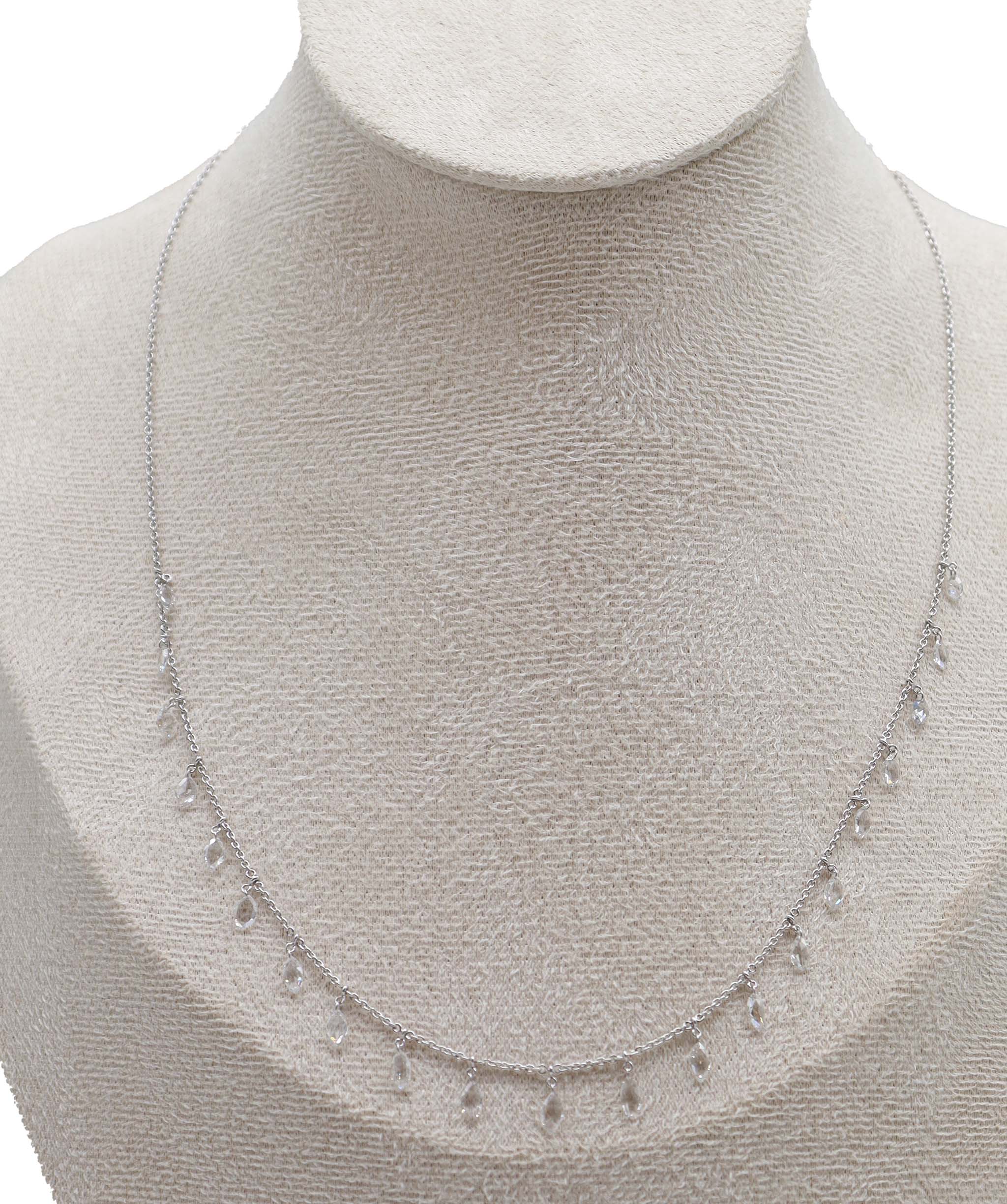 Luxury Promise 1.97ct WHITE  MQ ROSECUT NECKLACE C9653