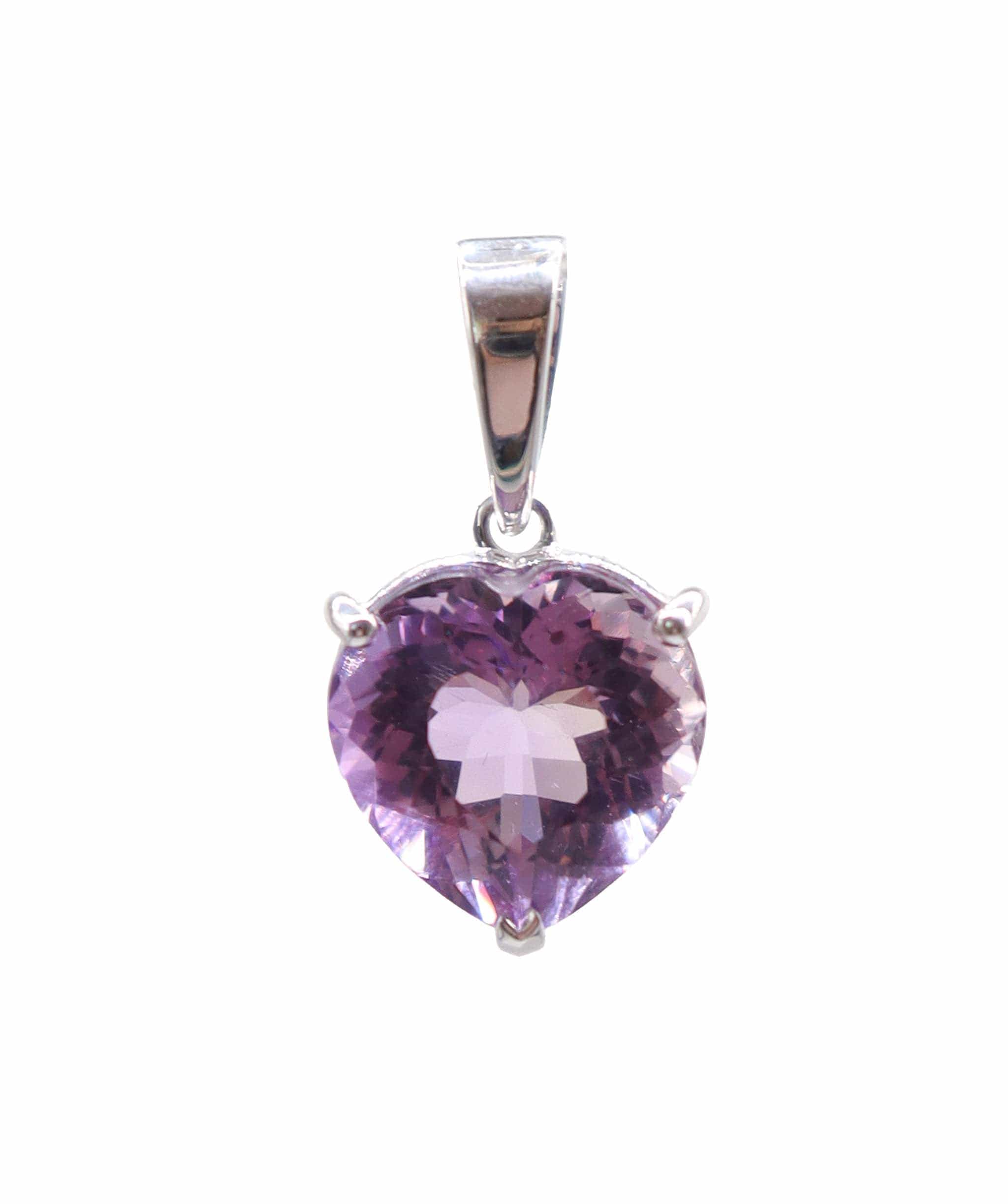 Luxury Promise 10.00ct Ametrine Heart Pendant in 18K White Gold RDC0602