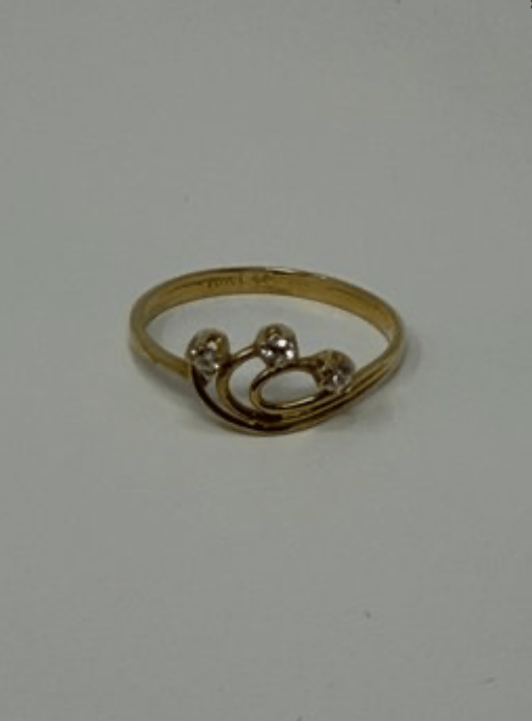 Luxury Promise 10ky sz 6 1.09g 0.15ctw diamonds swirl ring  AFI049