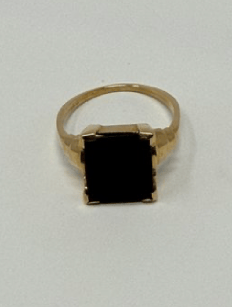 Luxury Promise 10ky sz 7.75 3.11g rectangle onyx ring  AFI060