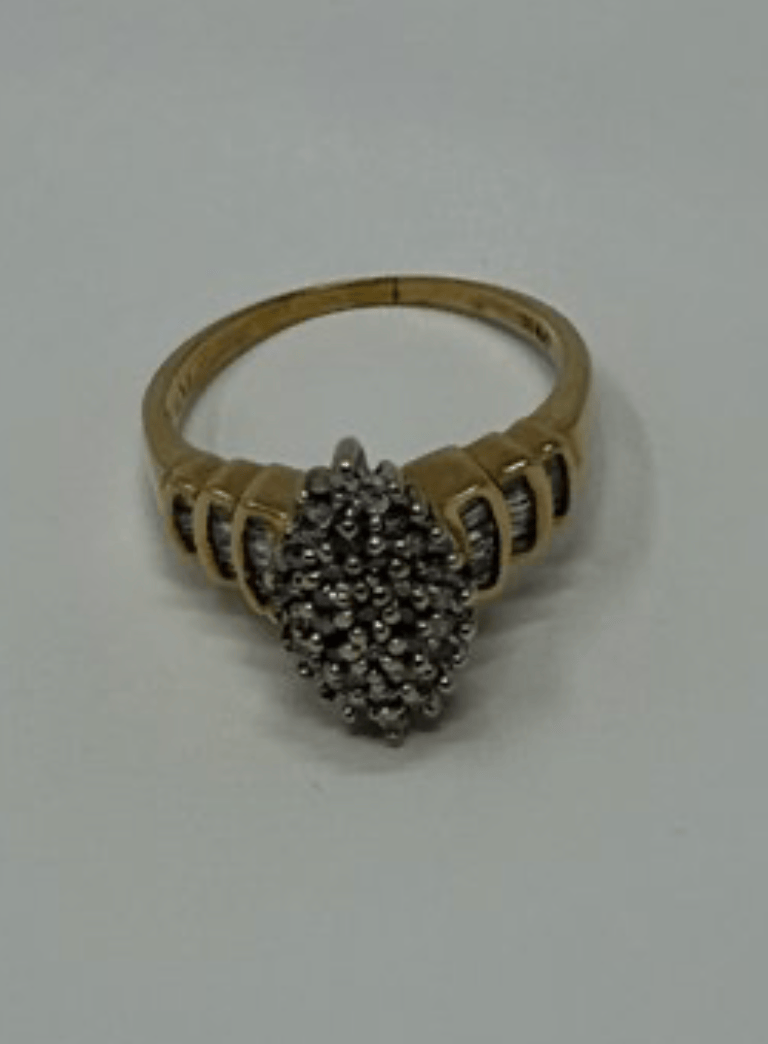 Luxury Promise 10ky sz 7.75 4.57g 1ctw-diamond vintage marquise shape diamond cocktail ring  AFI056