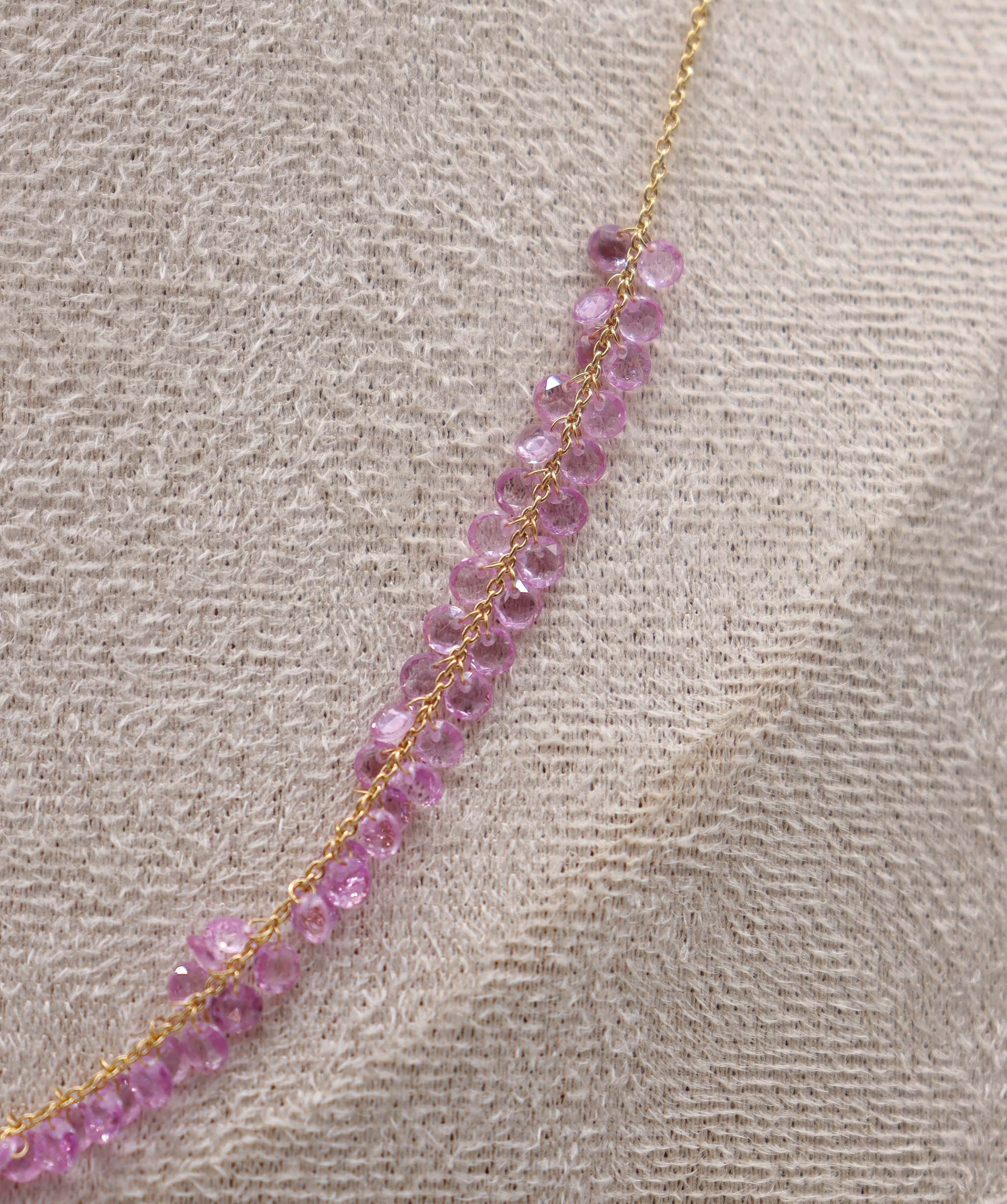 Luxury Promise 11.41ct PINK SAPPHIRE ROSECUT (H) NECKLACE C12597