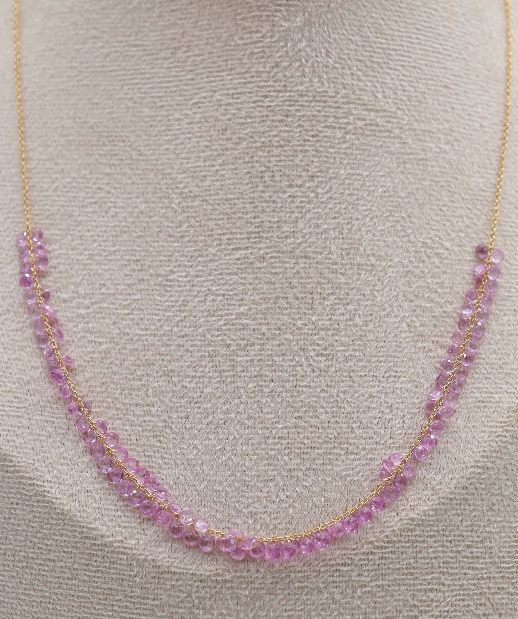 Luxury Promise 11.41ct PINK SAPPHIRE ROSECUT (H) NECKLACE C12597