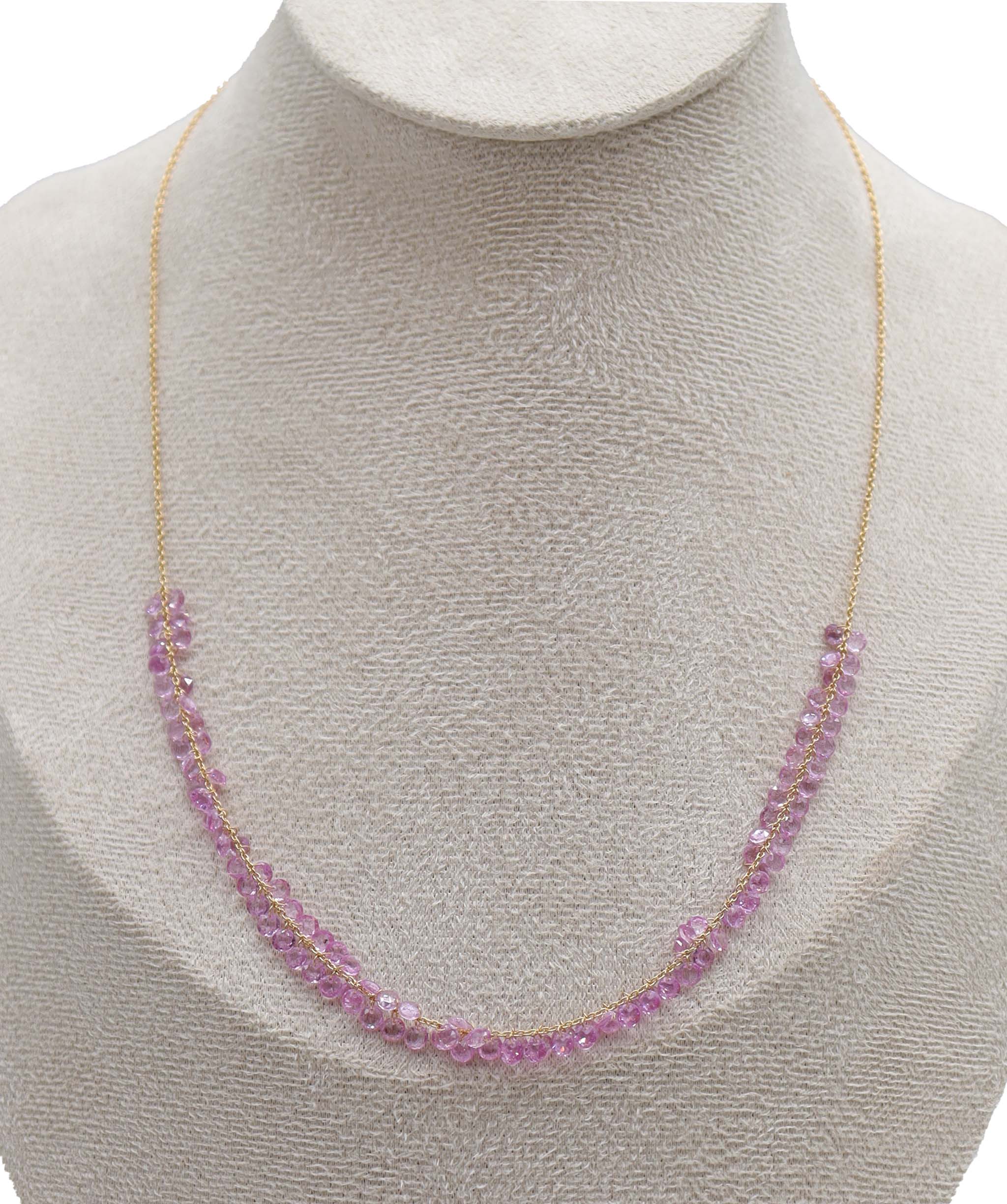 Luxury Promise 11.41ct PINK SAPPHIRE ROSECUT (H) NECKLACE C12597