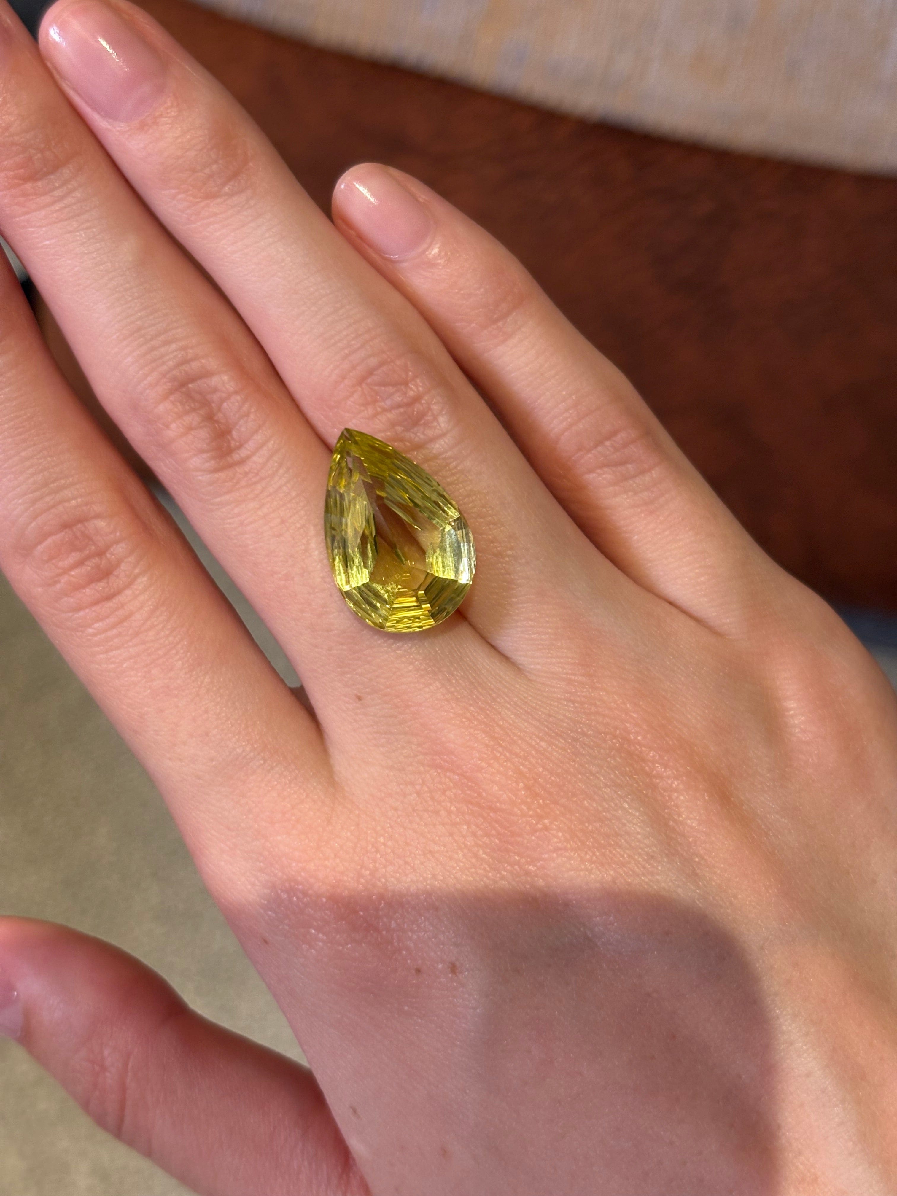 Luxury Promise 11.45ct Fantasy Lemon Quartz Pear DXBCS2798