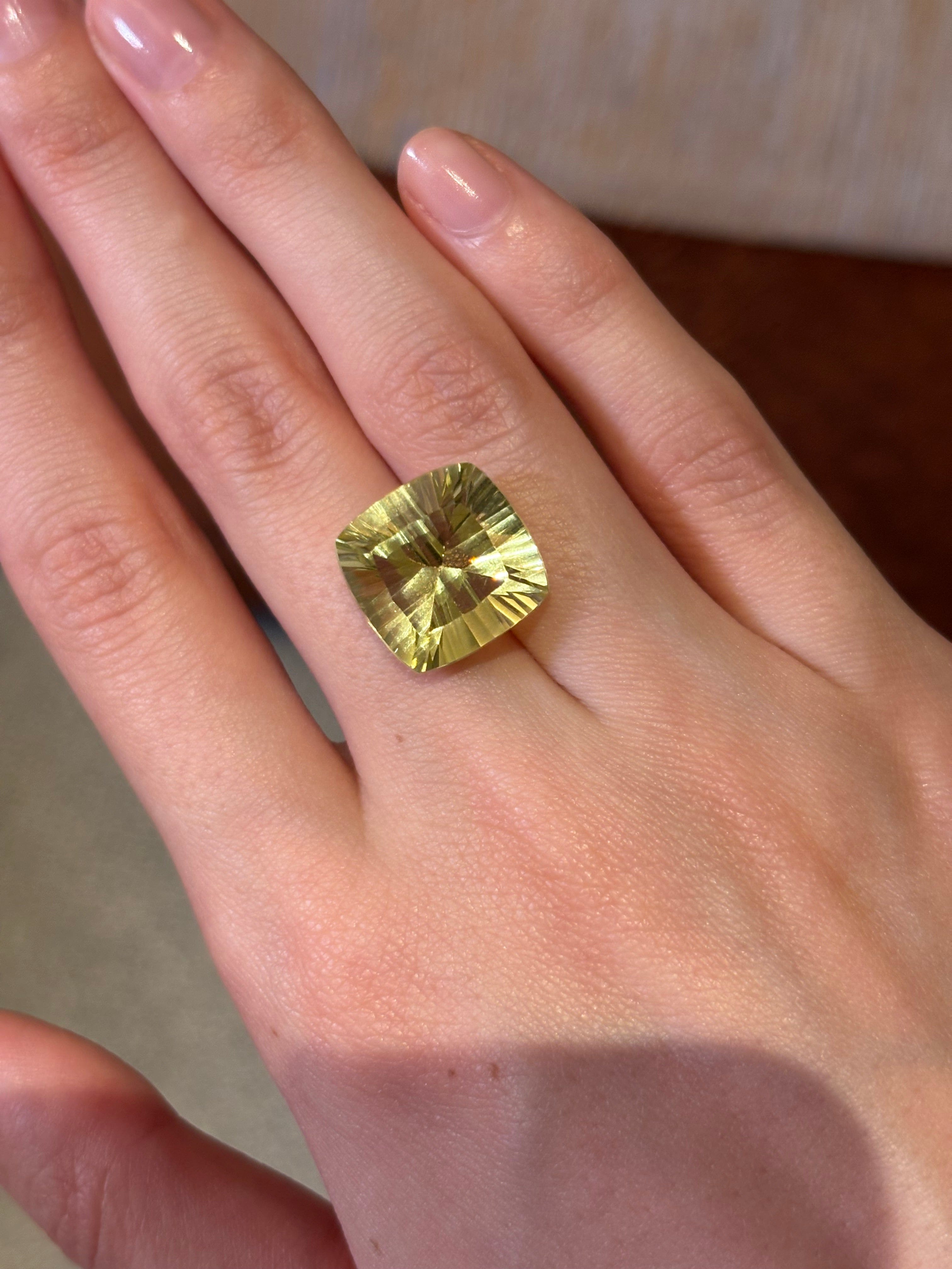 Luxury Promise 12.50ct Lemon Quartz Concave Cut Cushion  DXBCS2805