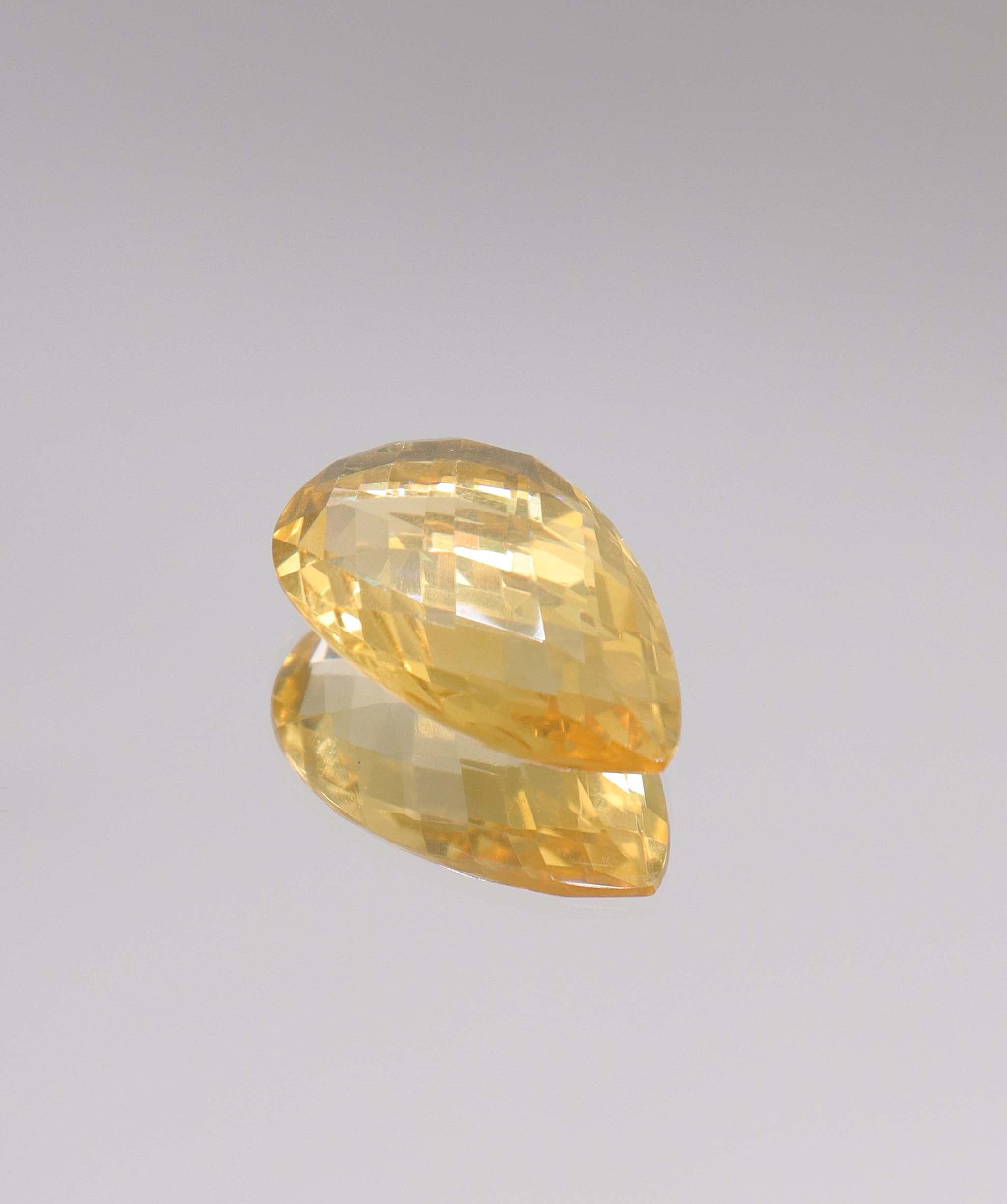 Luxury Promise 12.55ct Rose Cut Citrine Pear DXBCS2890