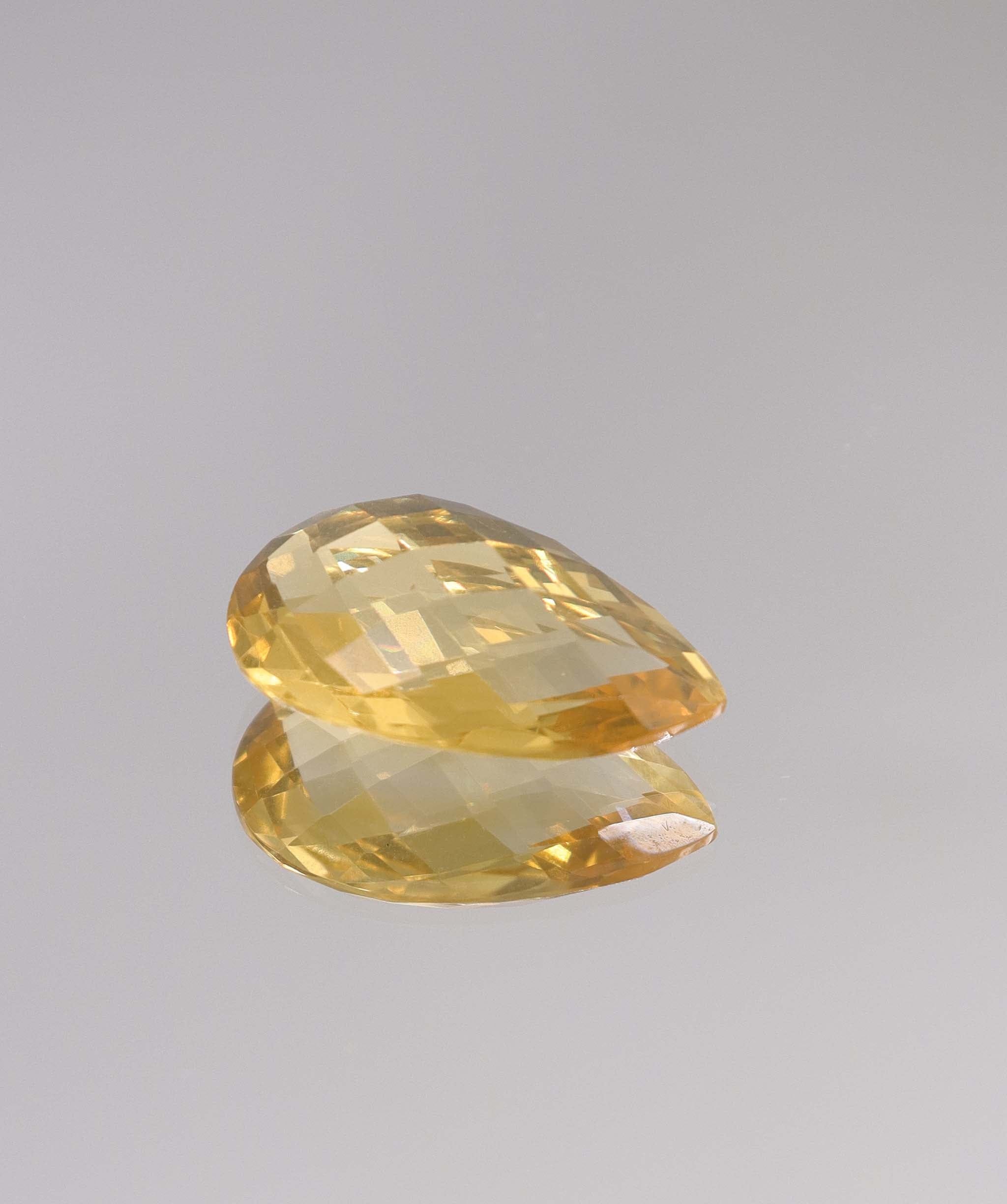 Luxury Promise 12.55ct Rose Cut Citrine Pear DXBCS2890