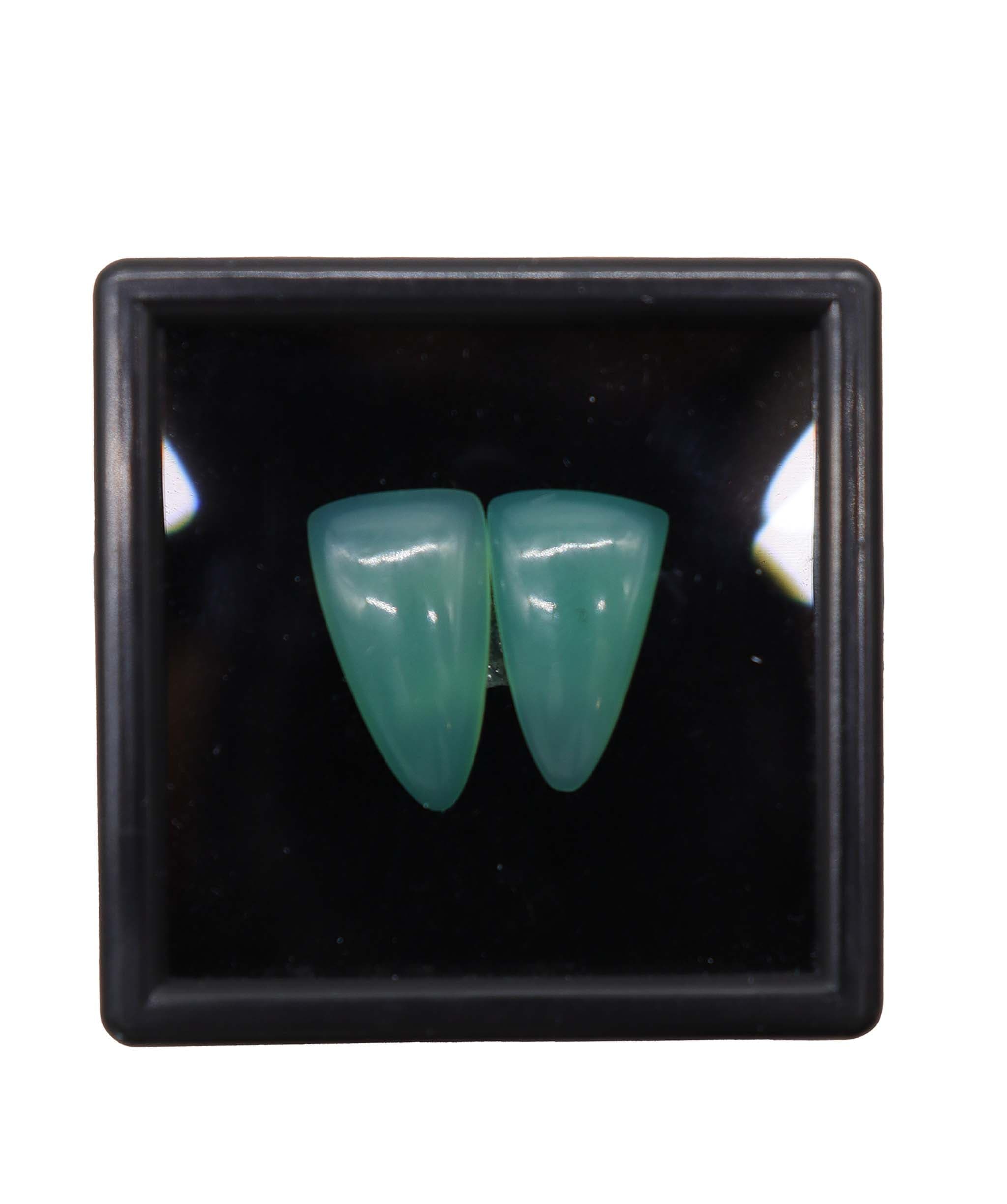 Luxury Promise 13.50ct Chrysoprase PAIR RDC0161